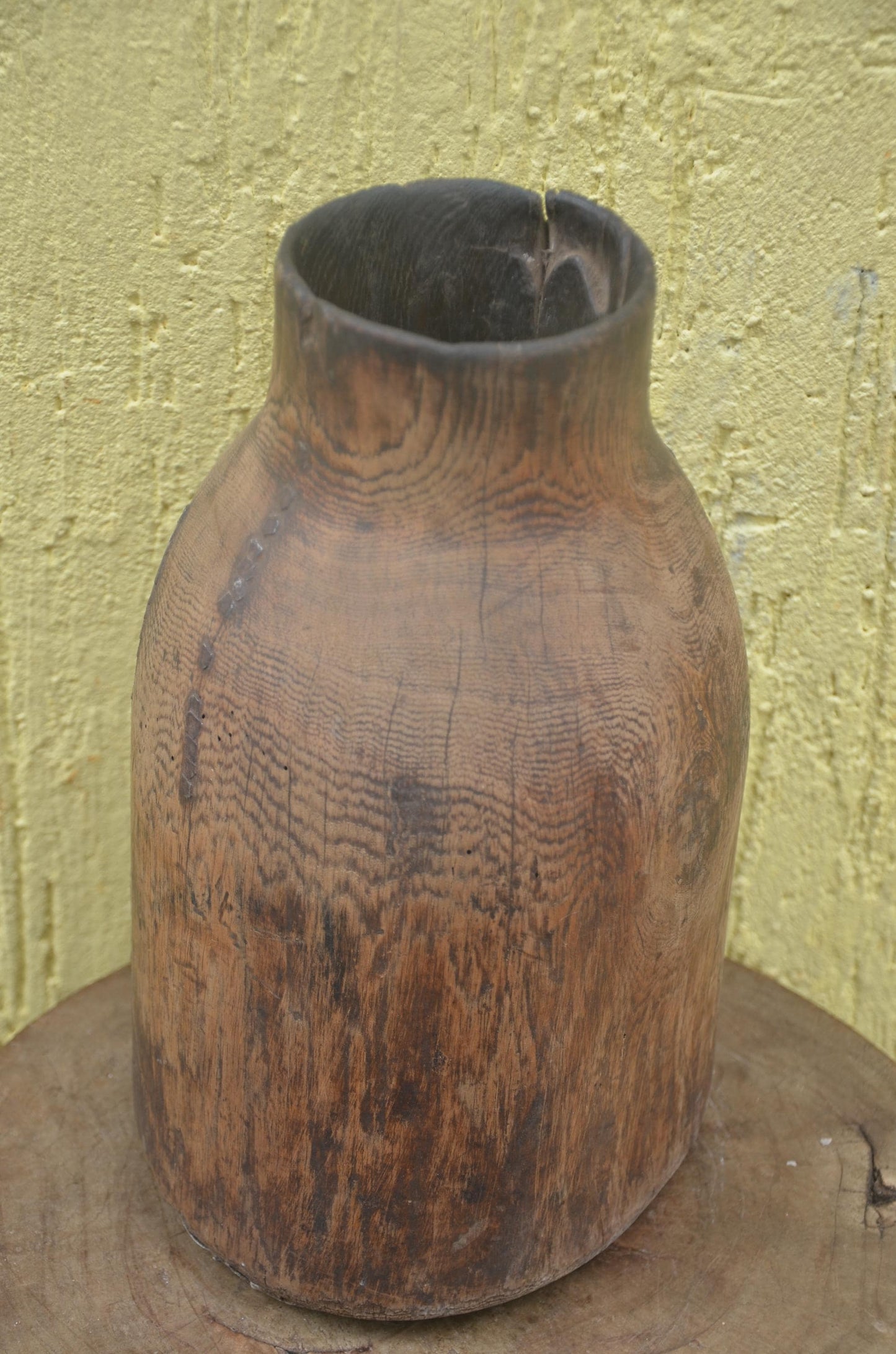 Authentic Rwandan Milk Vessel | Carved Icyansi | Traditional Wood Art