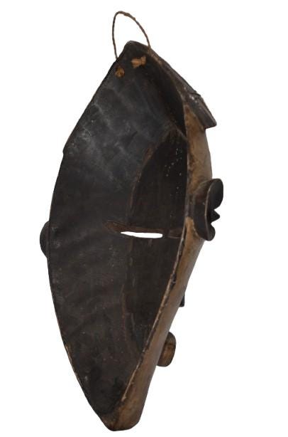 Tribal Wall Decor African Lwalwa Mask Hand Carved Wood Art Modern Housewarming Gift [US-045]