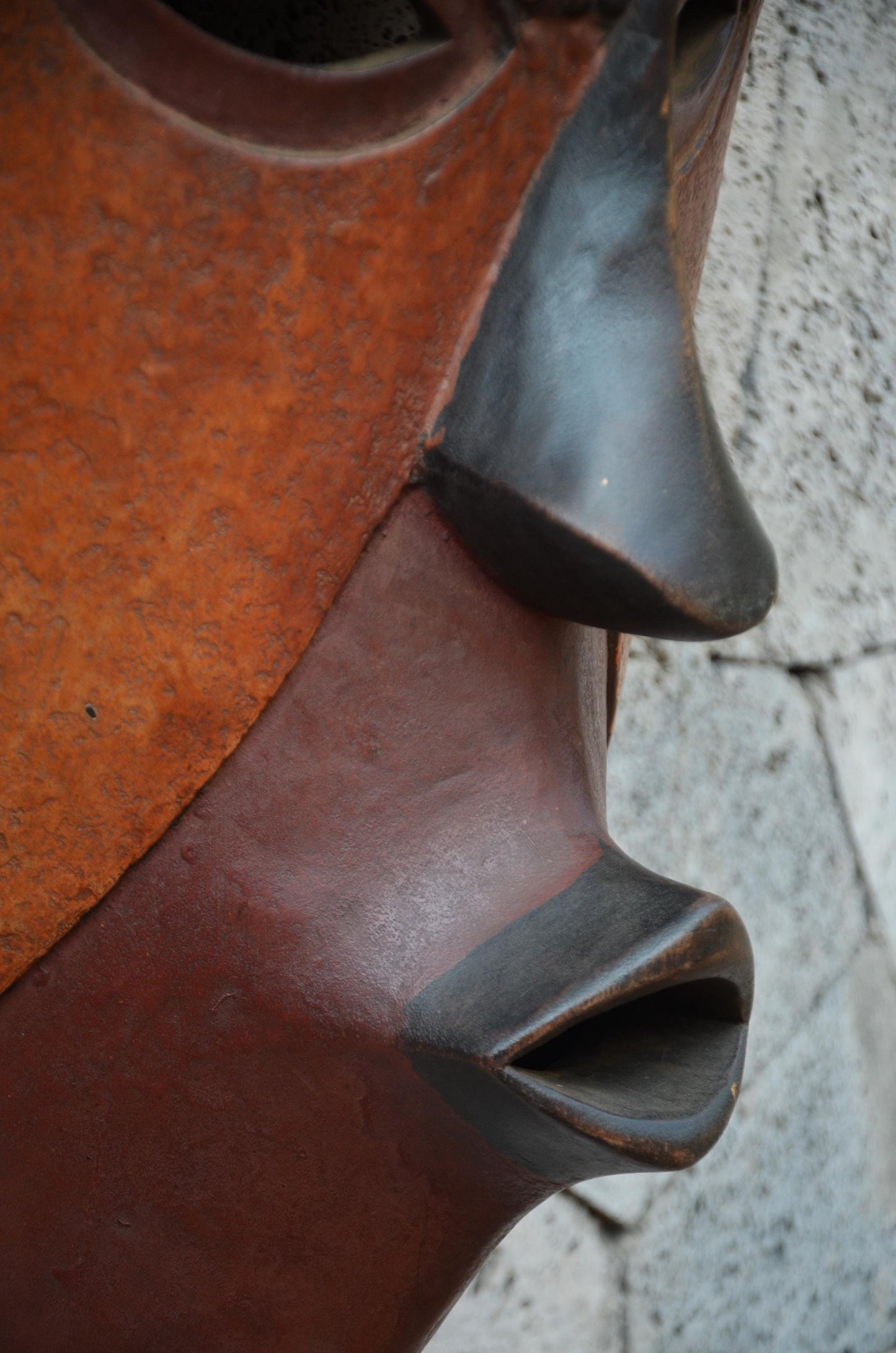 Authentic Yaure-Style Mask | Elegant Ivorian Tribal Wall Art