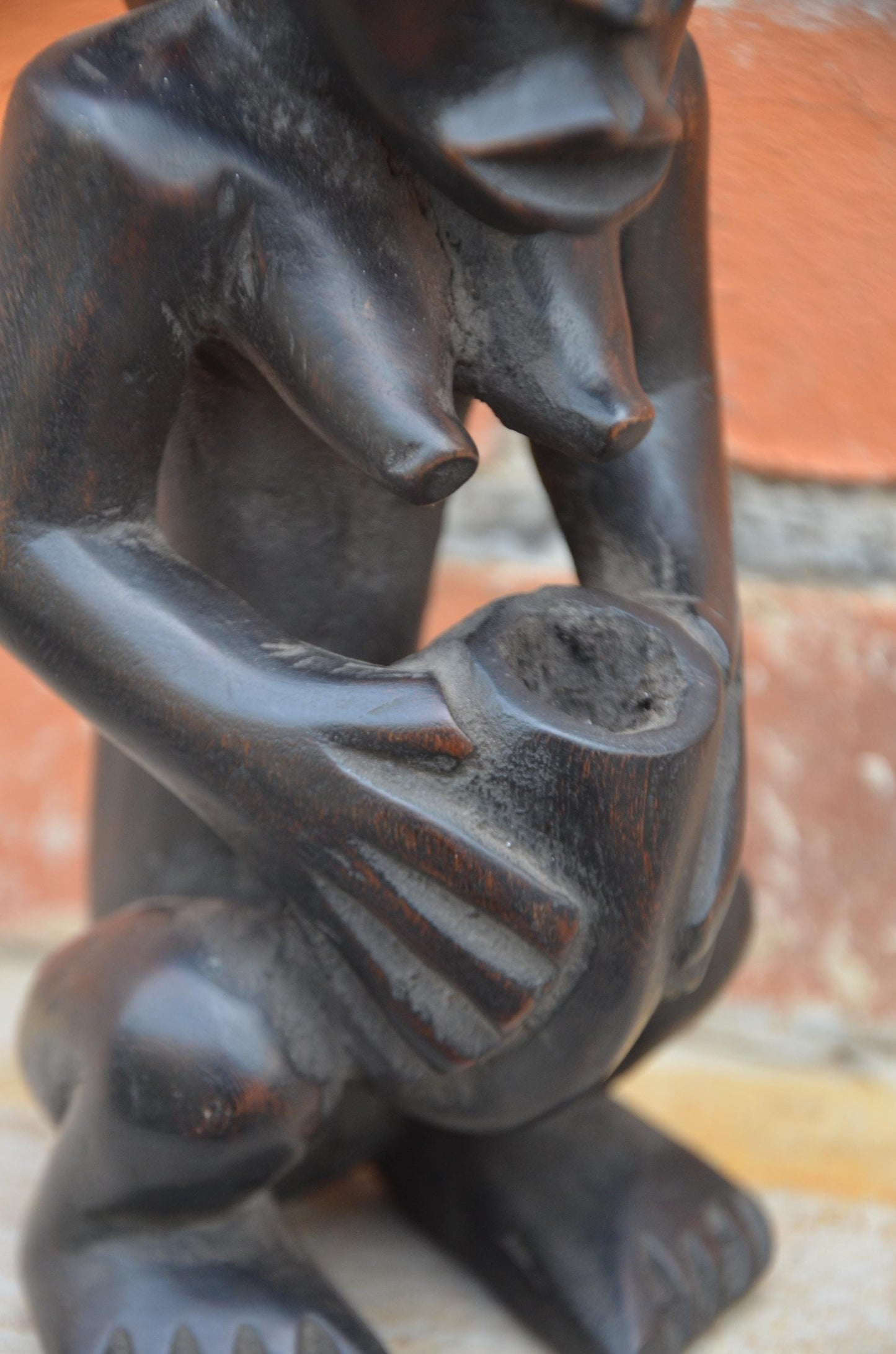 Authentic Luba/Hemba Female Figure with Cup | Congolese Art