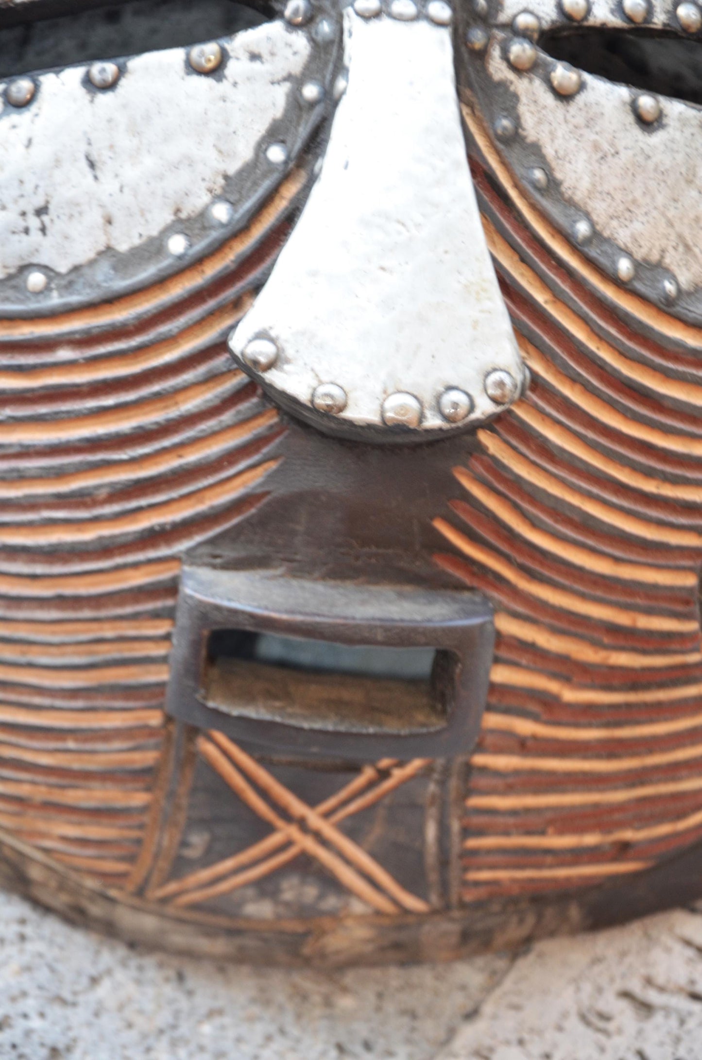 Ghanaian "Onyame" Style Moon Mask | Hand-Carved Tribal Wall Art