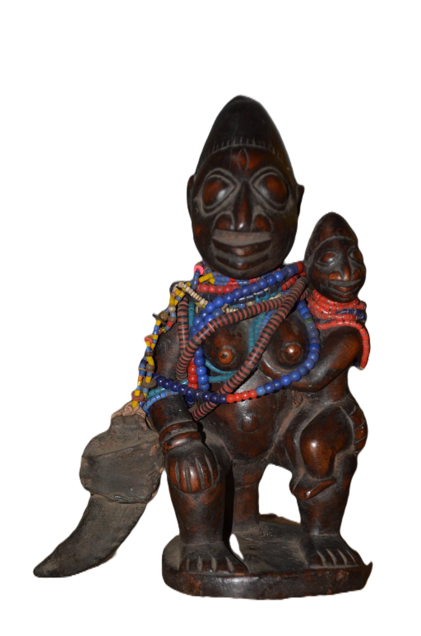 Authentic Yoruba Mother Statue | Nigerian Fertility Figure | Tribal Art
