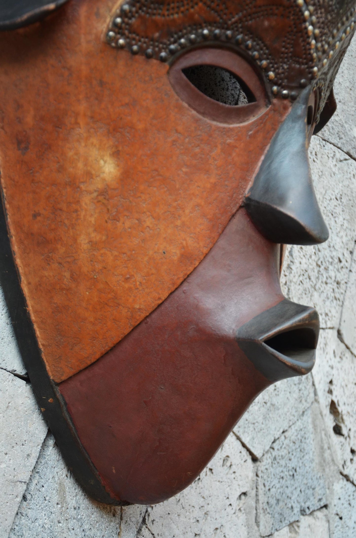 Authentic Yaure-Style Mask | Elegant Ivorian Tribal Wall Art