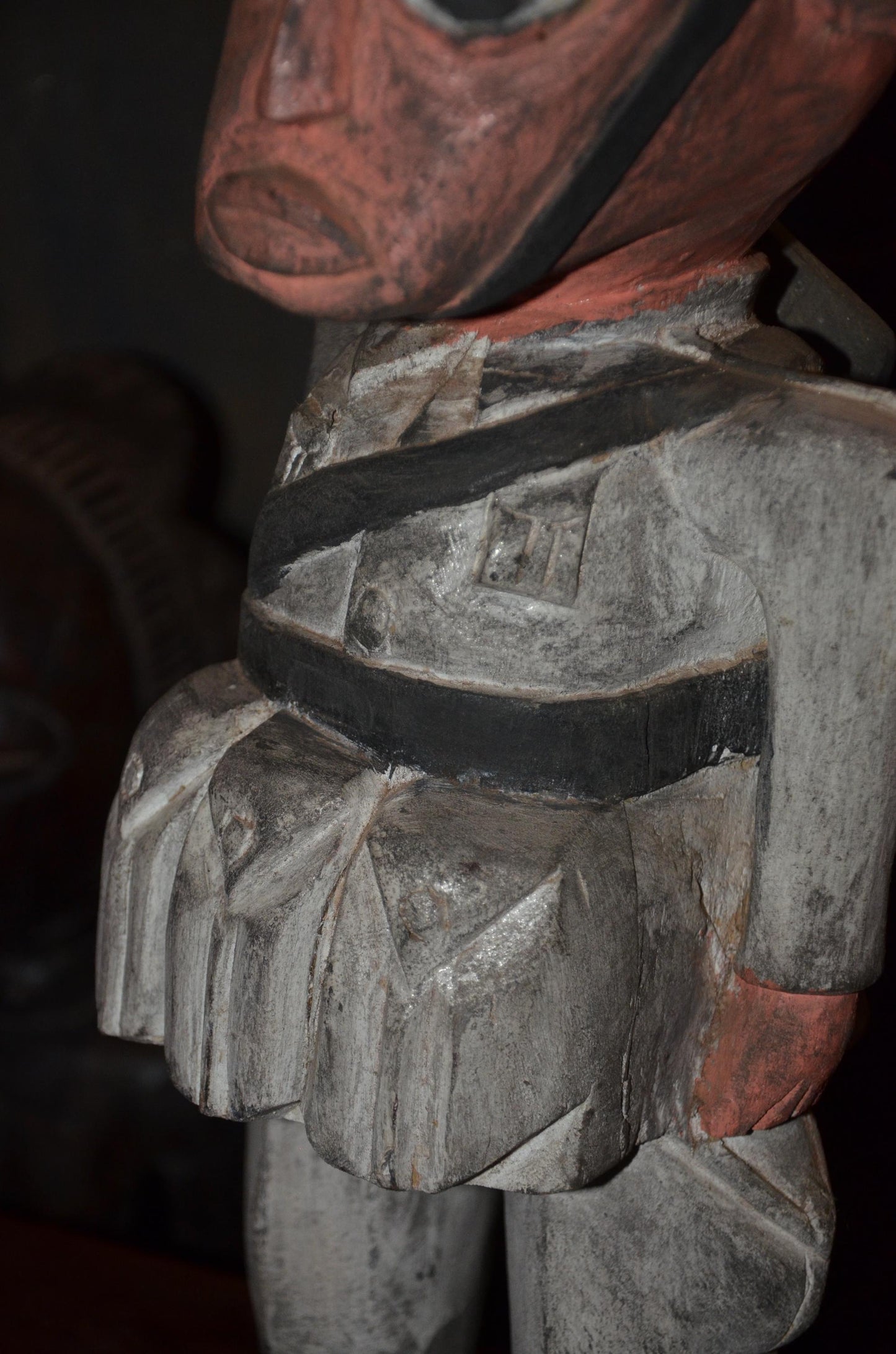 Colonial Soldier Statue | Hand-Carved Wooden Figure | Ethnographic Wood Art