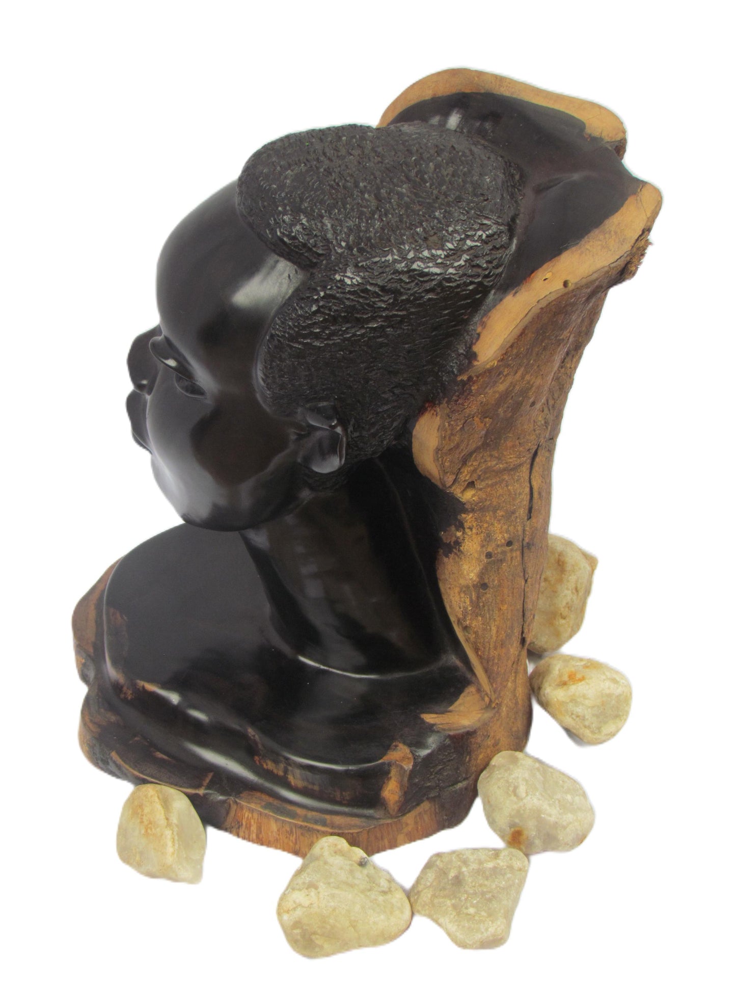 Statue de femme Makonde – Sculpture en bois d'ébène sculptée à la main de Tanzanie – Cadeau d'art africain