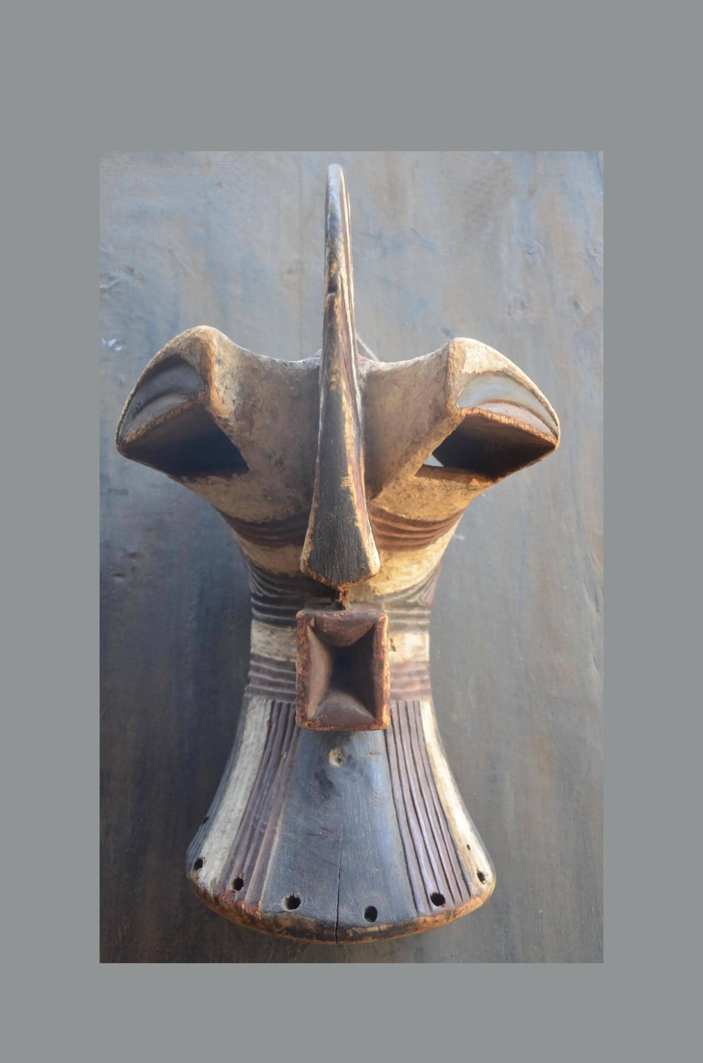 Songye Kifwebe Mask - 21" Authentic Male Masoko Mask, Large Congo Tribal Wall Sculpture and African Collectible Art