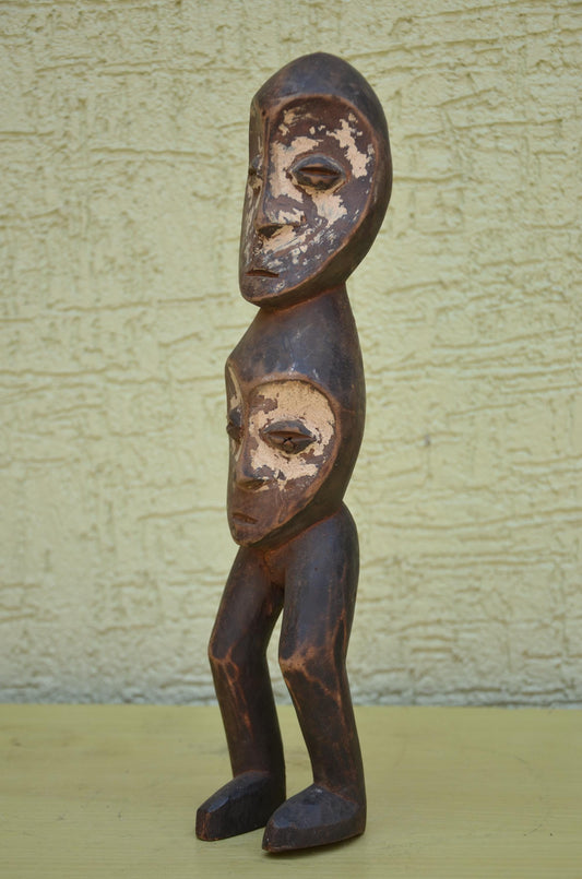 Authentic Lega Multi-Headed Figure | Congolese Tribal Art