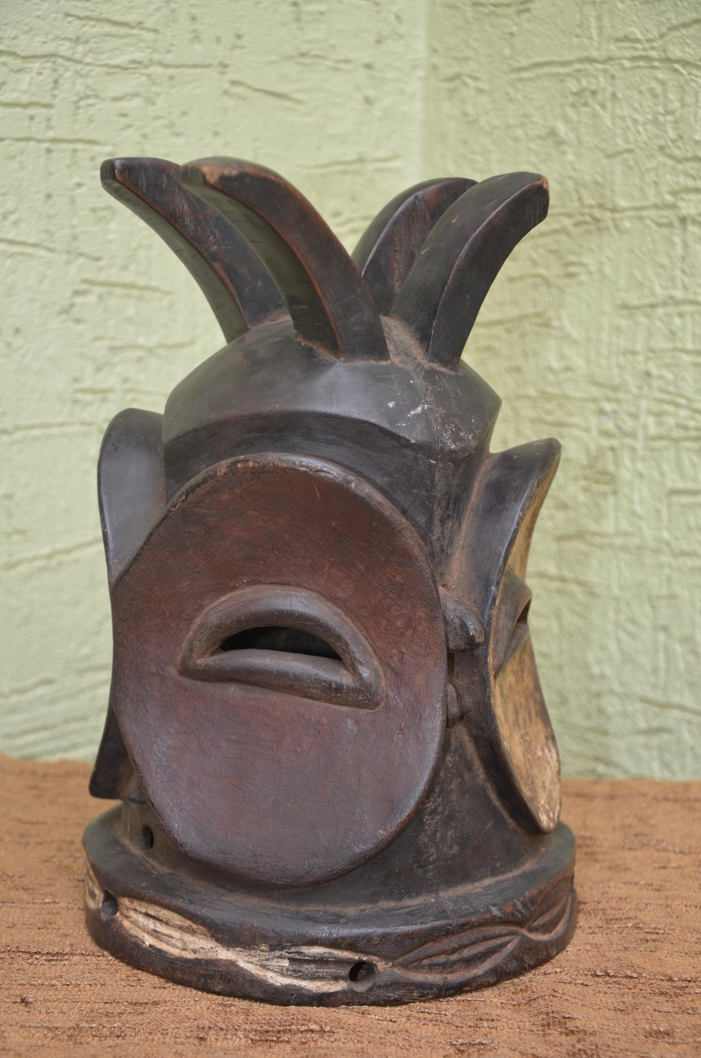 Authentic Lulua Helmet Mask | Congolese Tribal Art | Monumental