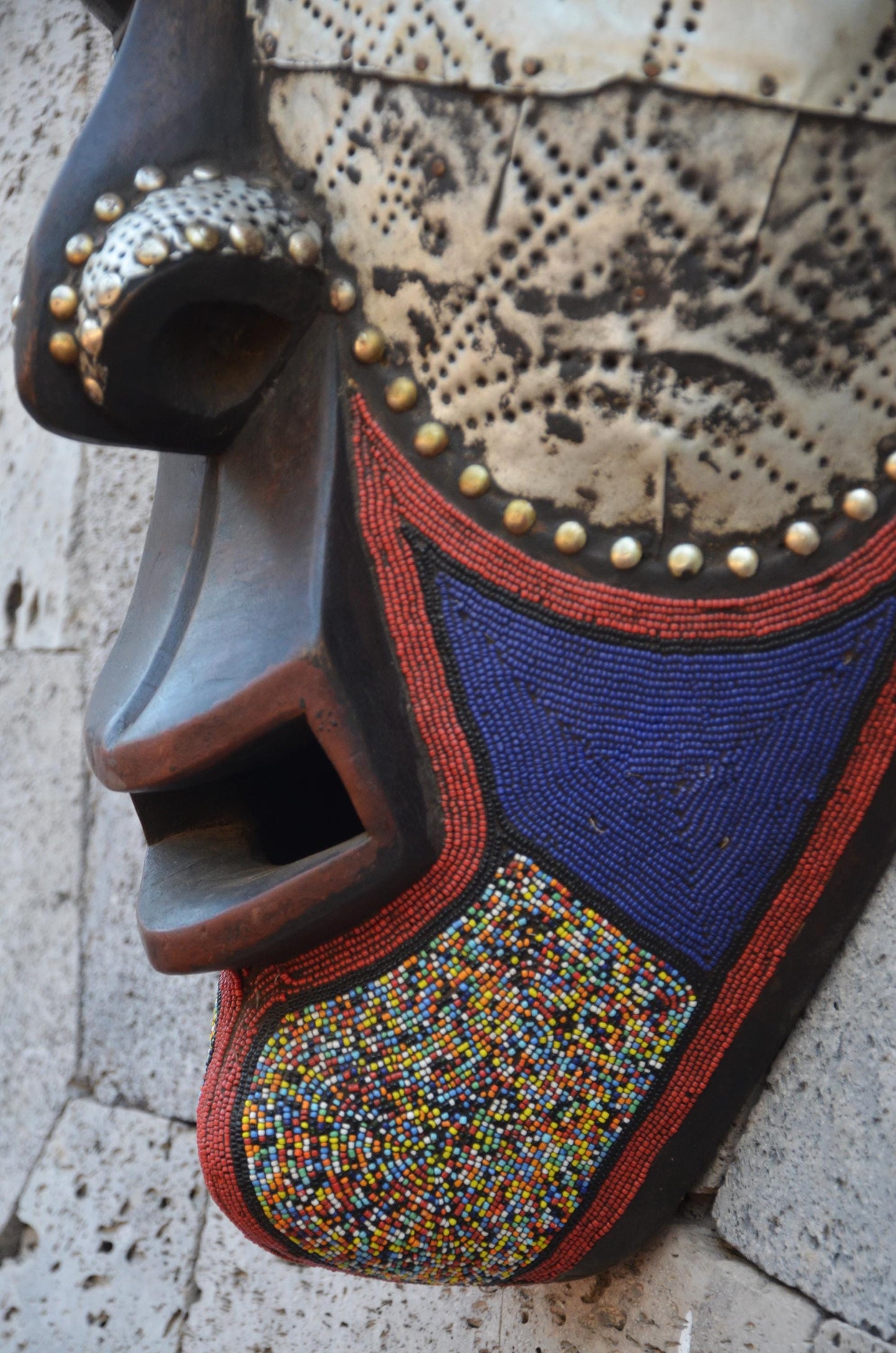 Authentic Marka Mask | Malian Tribal Art | Metal-Clad Sculpture