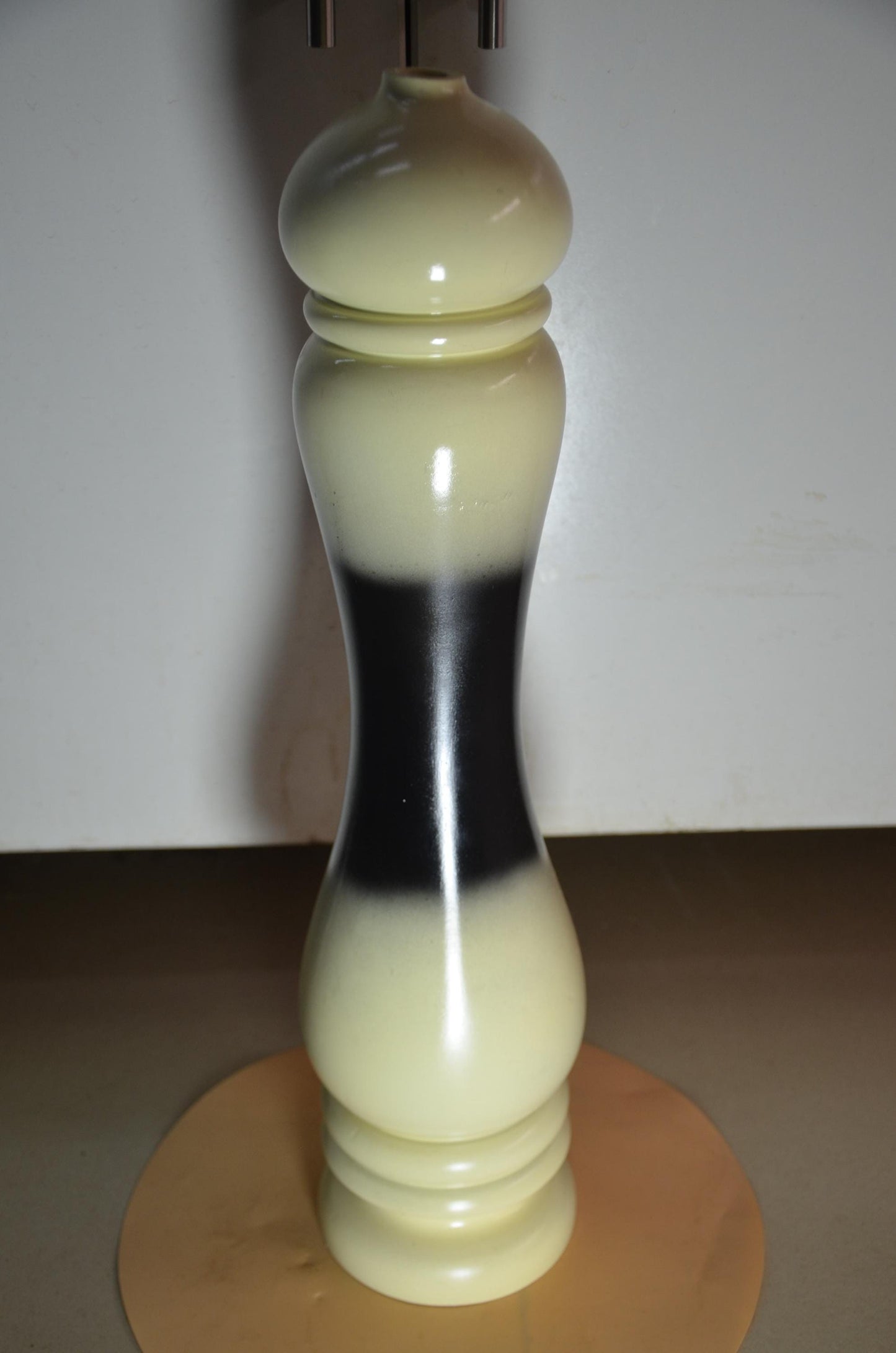 Wood Floor Vase – Black & Cream Totem Spindle Vase, Modern Nordic Home Decor