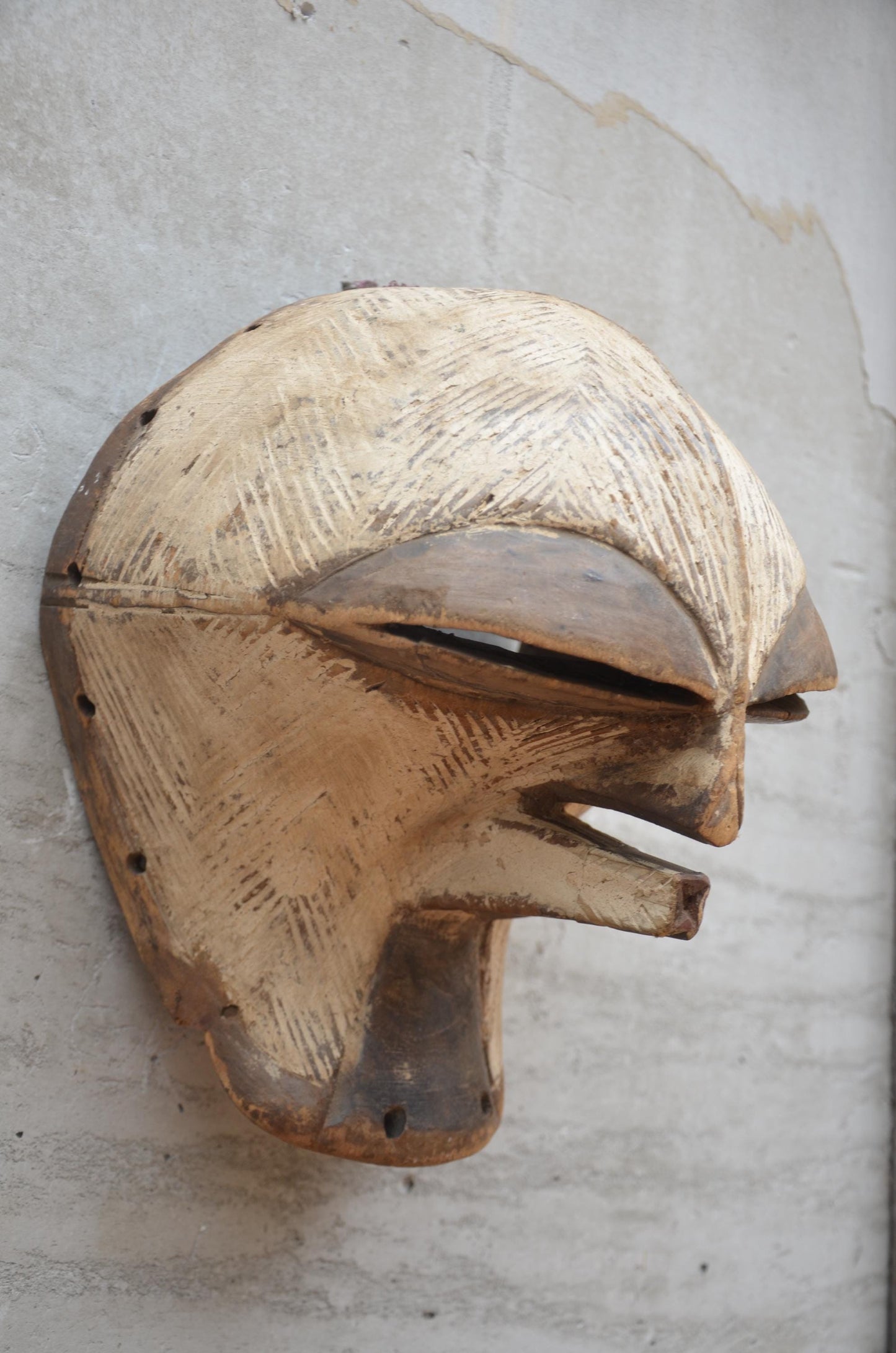Authentic Female Songye Kifwebe Mask | Congo Tribal Art | Rounded