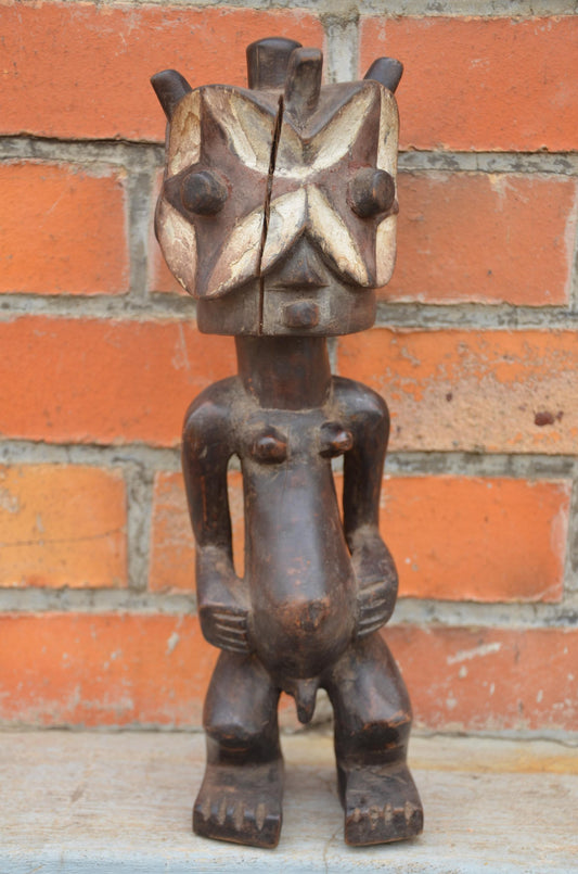 Authentic Buyu/Bembe Ancestral Figure | Janiform Guardian
