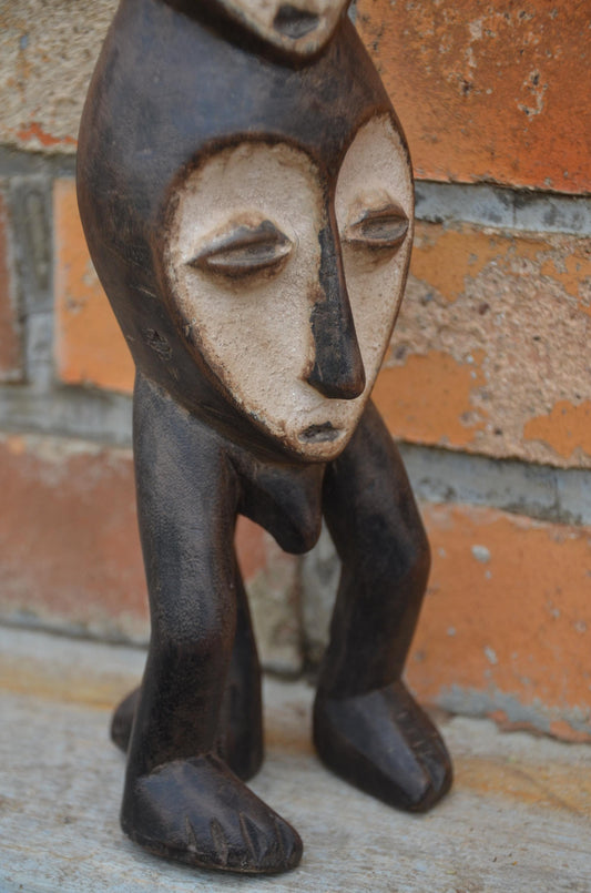 Authentic Lega Stacked Multi-Headed Figure | Rare Tribal Art