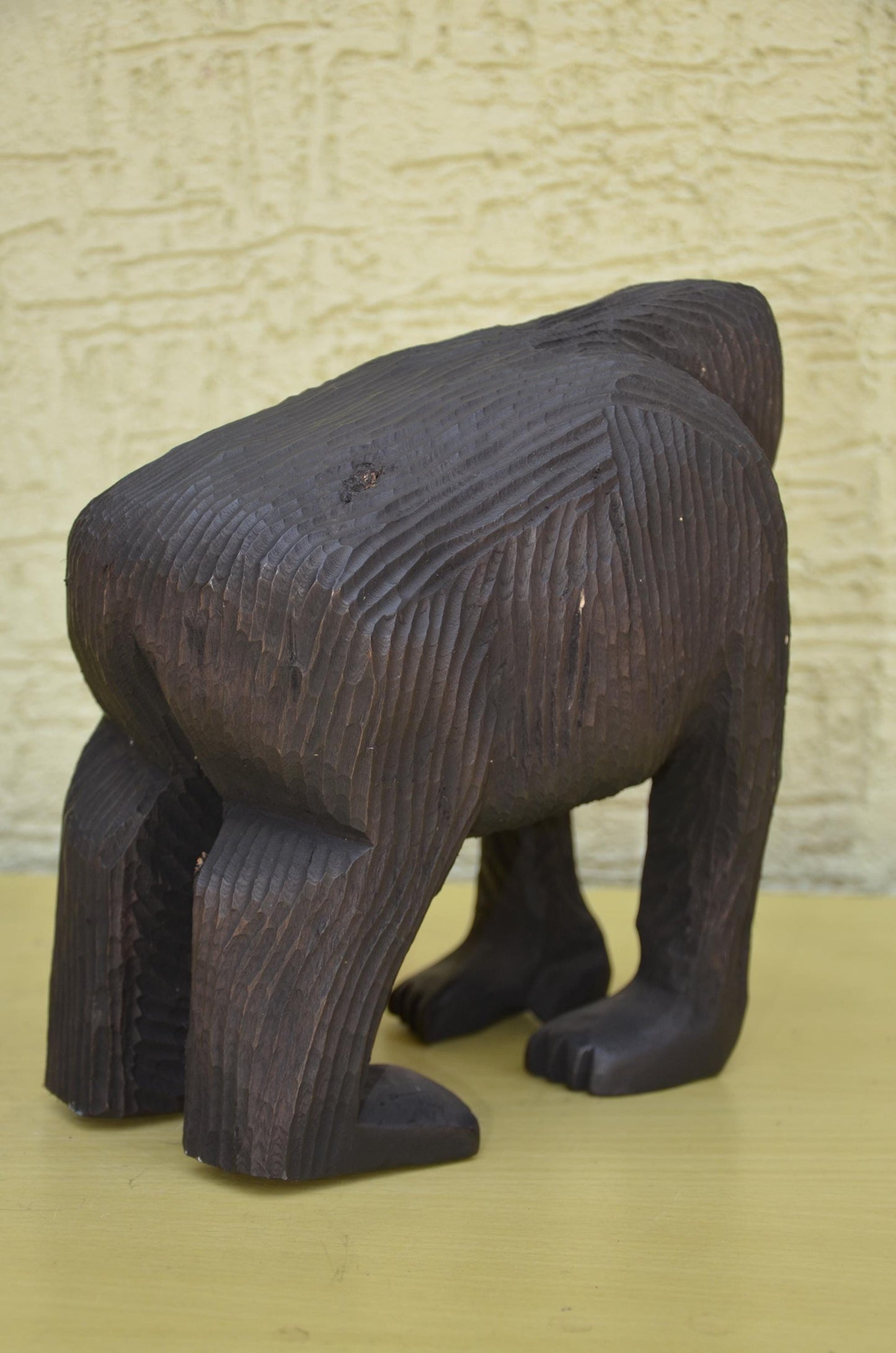 Hand Carved Wooden Silverback Gorilla | African Wildlife Art