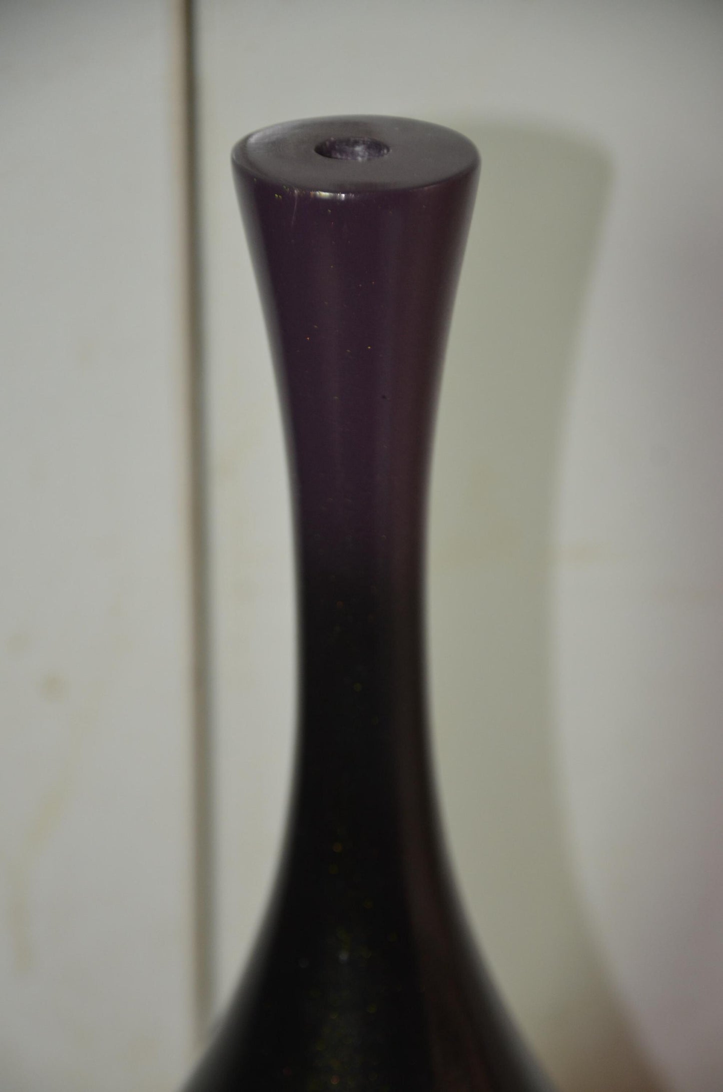 Tall Wooden Floor Vase | Purple and Black Ombre Trumpet Vessel, Nordic Decor