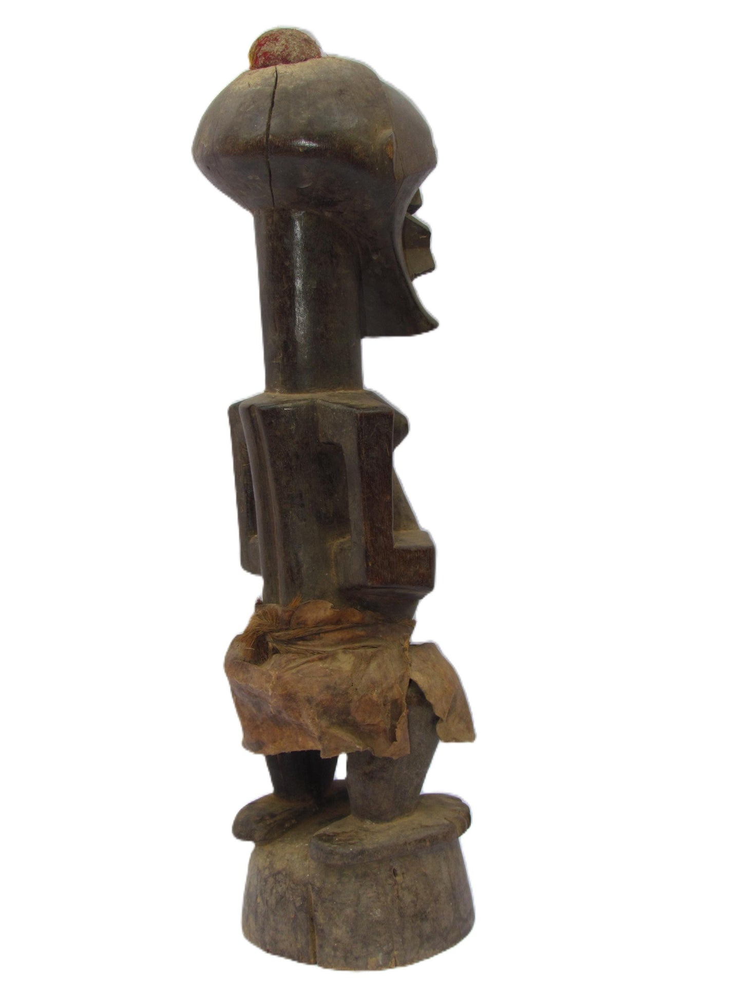 Une statue tribale originale en bois « Amitié » de Songye, datant de la RDC.