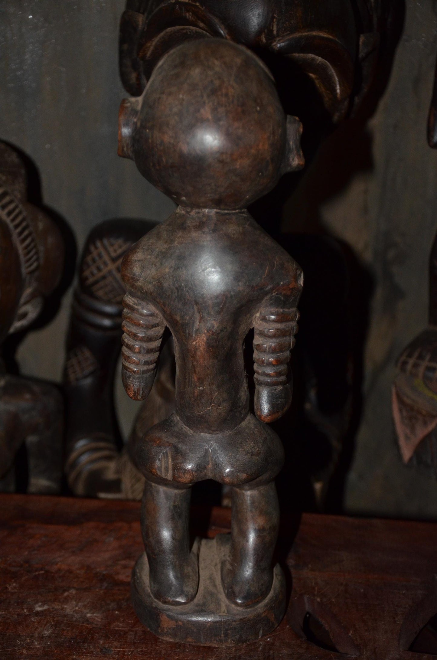 Songye Monkey Figure Power Fetish - 16" Authentic Congo Nkishi Statue, Zoomorphic Offering Bowl Carving, High-End African Tribal Collectible