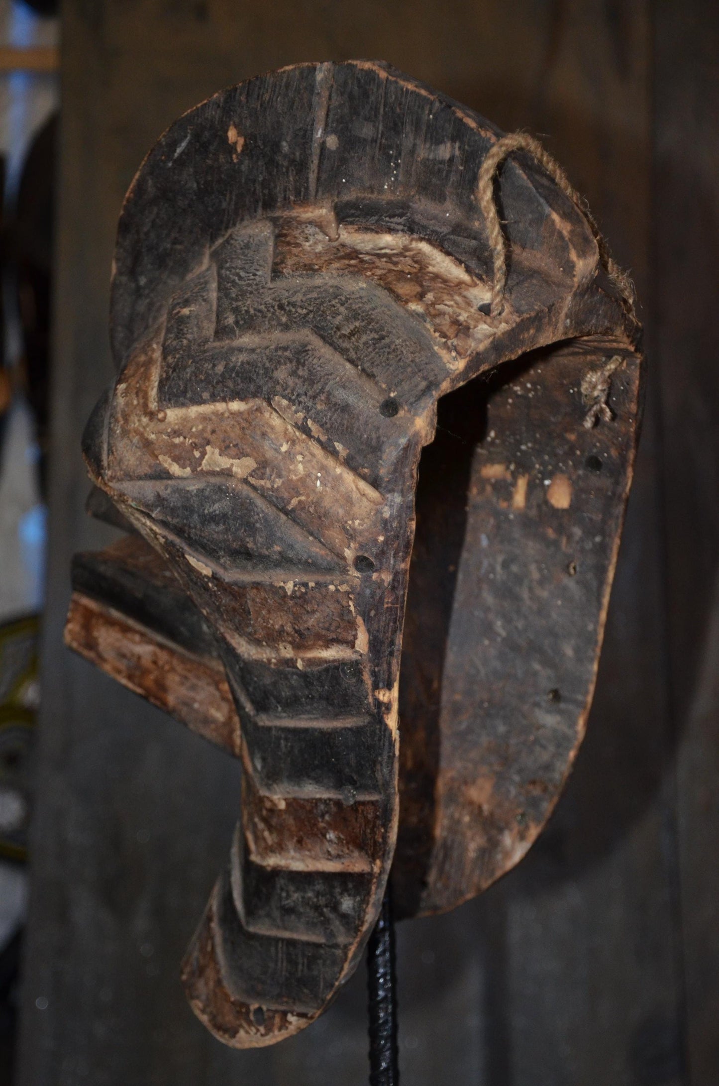 Male Songye Kifwebe Mask – 17" Large Congo Tribal Wall Art – Wooden Decor