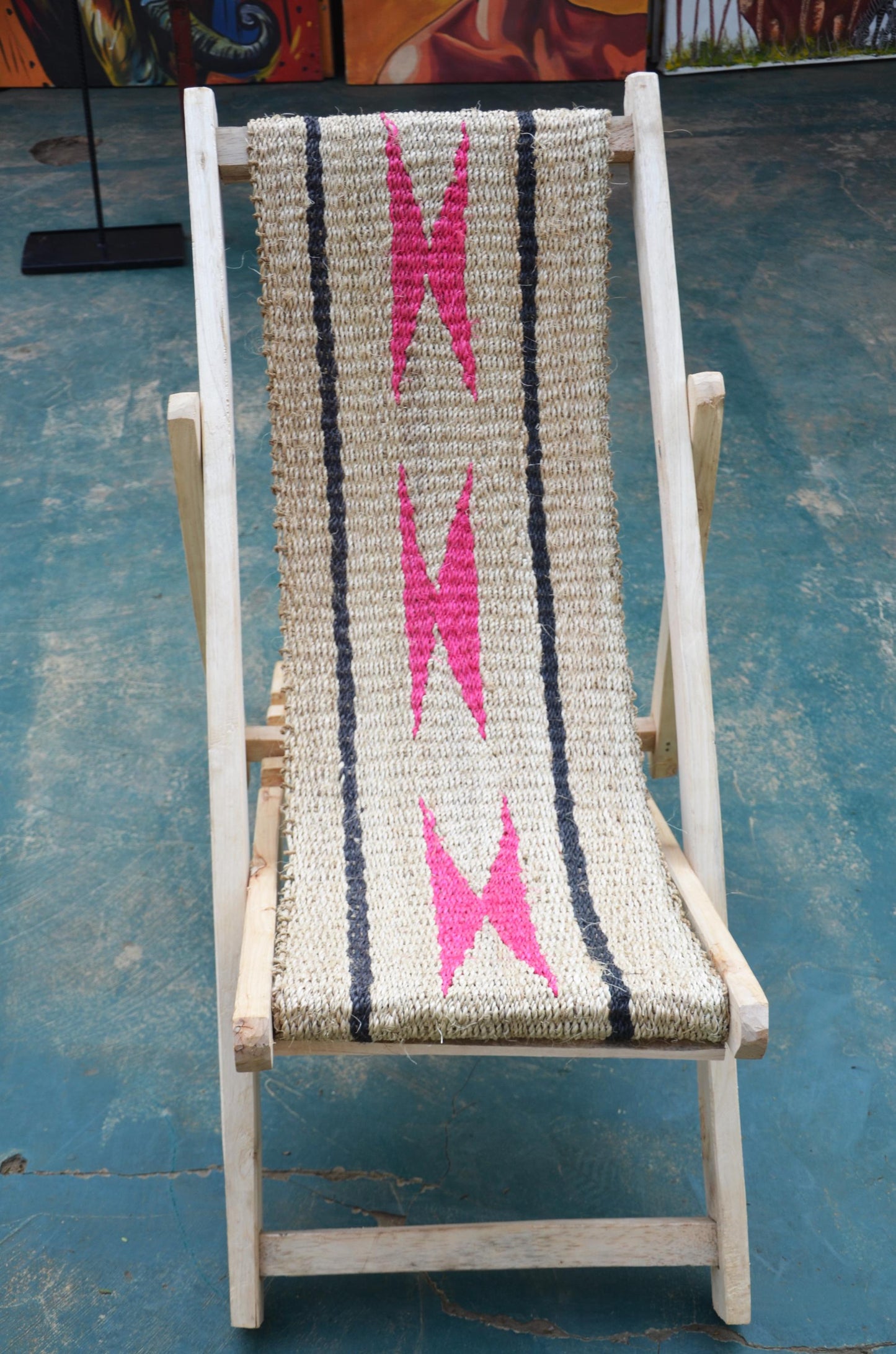 Hand-Woven African Sling Chair | Modern Bohemian Deck Chair