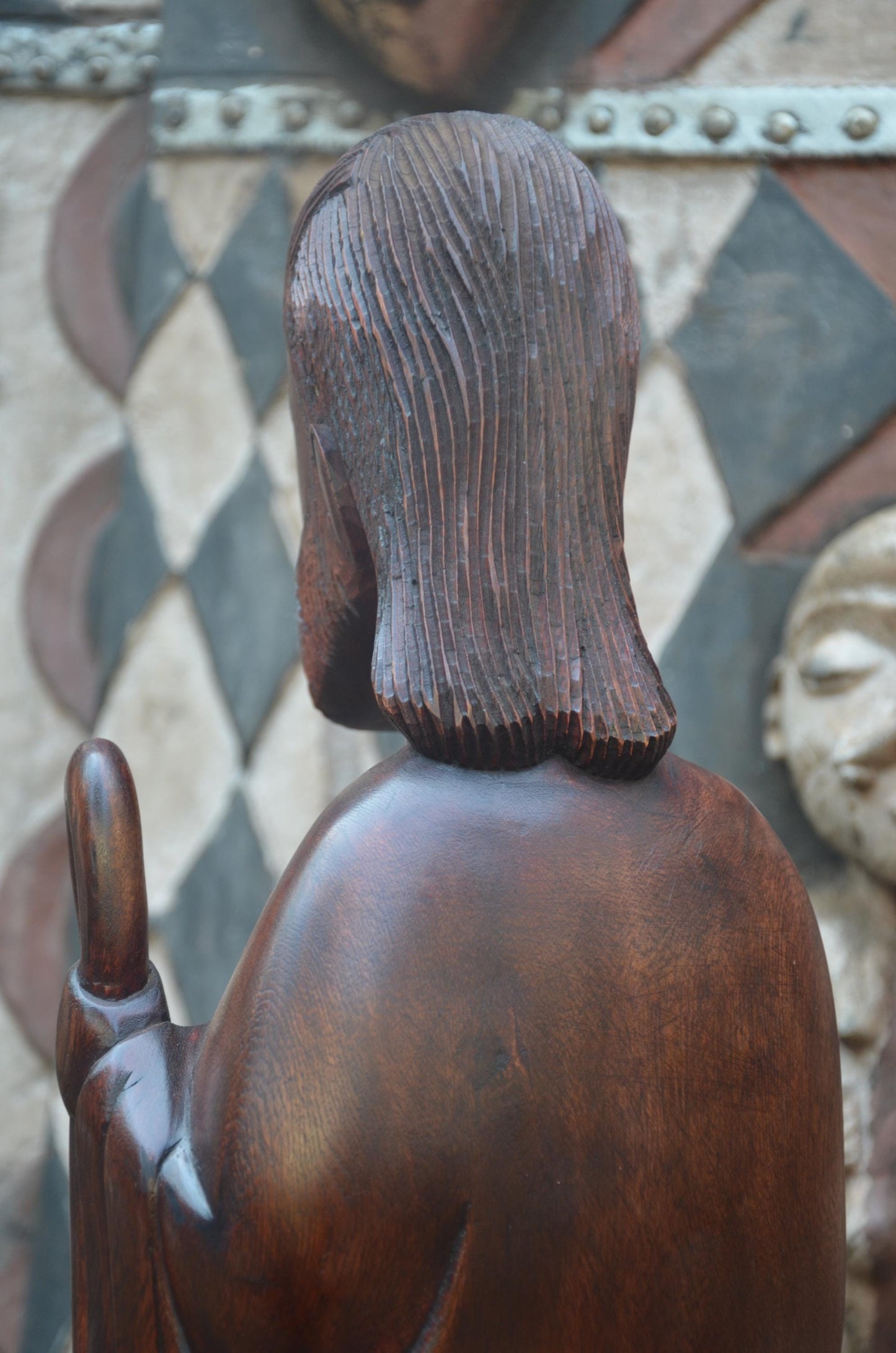 Hand-Carved African Holy Family Sculpture | Wooden Religious Art
