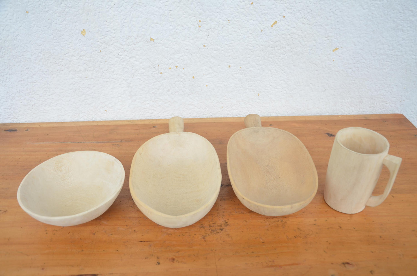 Hand-Carved Wooden Dish and Utensil Set | Artisan African Kitchen Decor