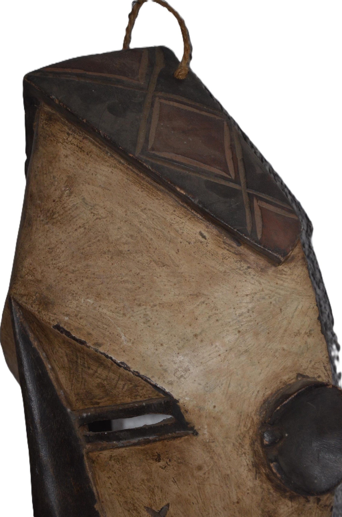 Tribal Wall Decor African Lwalwa Mask Hand Carved Wood Art Modern Housewarming Gift [US-045]