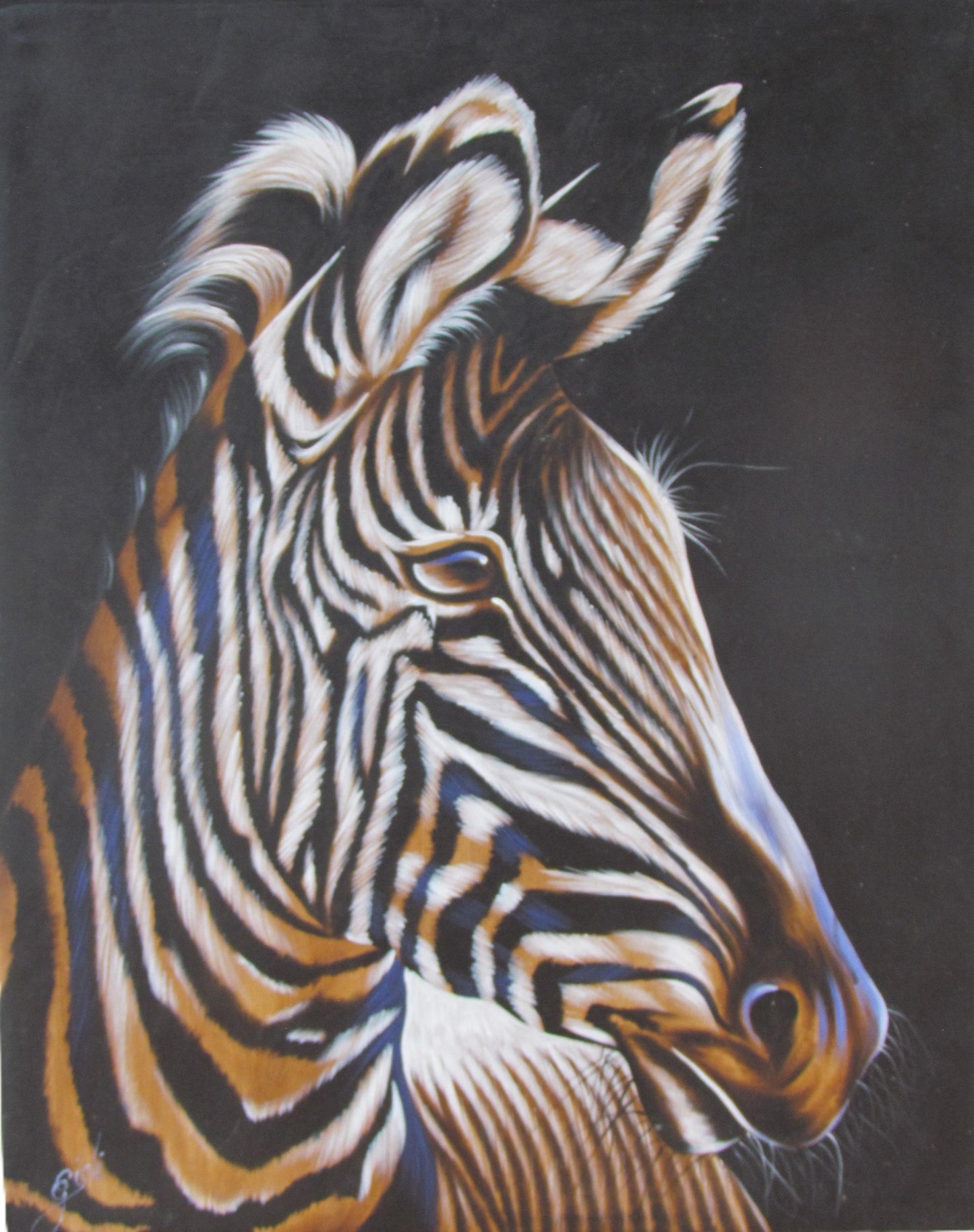 Tableau mural zèbre – Portrait animalier original en acrylique peint à la main, peinture pop art représentant la faune africaine, toile à rayures audacieuses, prêt à accrocher