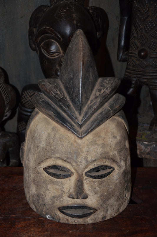 Authentic Luba Songye Helmet | Kikashi Female Spirit | Tribal Art Sculpture-269