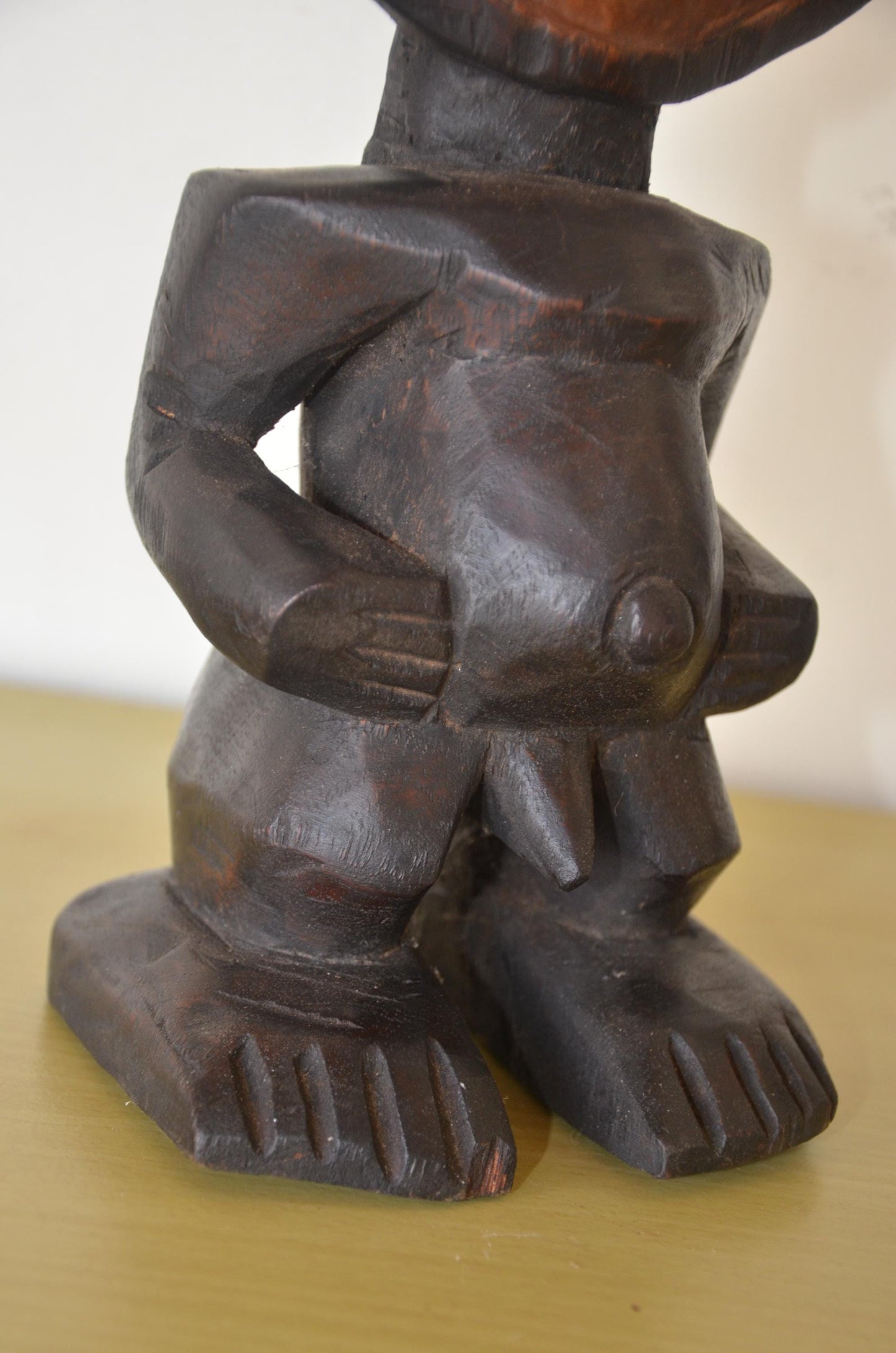 Ashanti Akua'ba Statue – 17" Hand-Carved Wood – Ghana Fertility Ritual Art