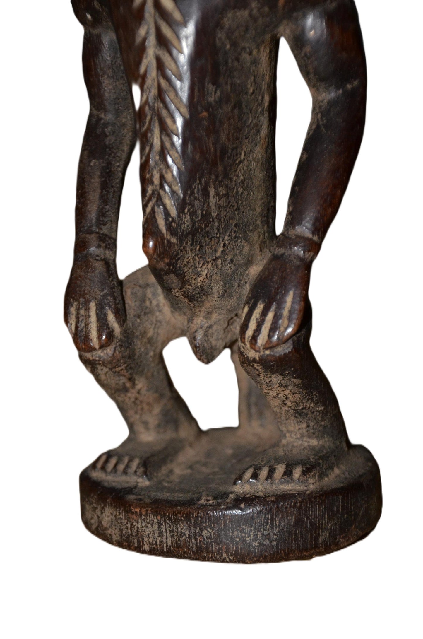 Authentic Igbo Statue | Brown & White Ancestor Figure | Nigerian Tribal Art