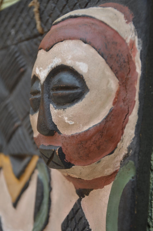 Authentic African Multi-Mask Wall Panel | Tribal Totem Art