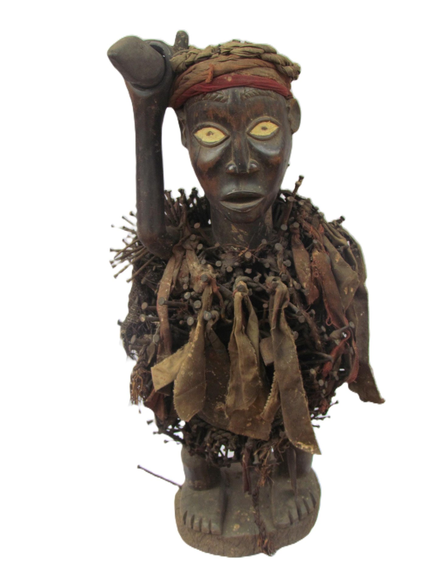 Grande statue Bakongo Nkisi Nkondi, figurine africaine de fétichisme des ongles, sculpture tribale antique du Congo, décoration spirituelle de la maison
