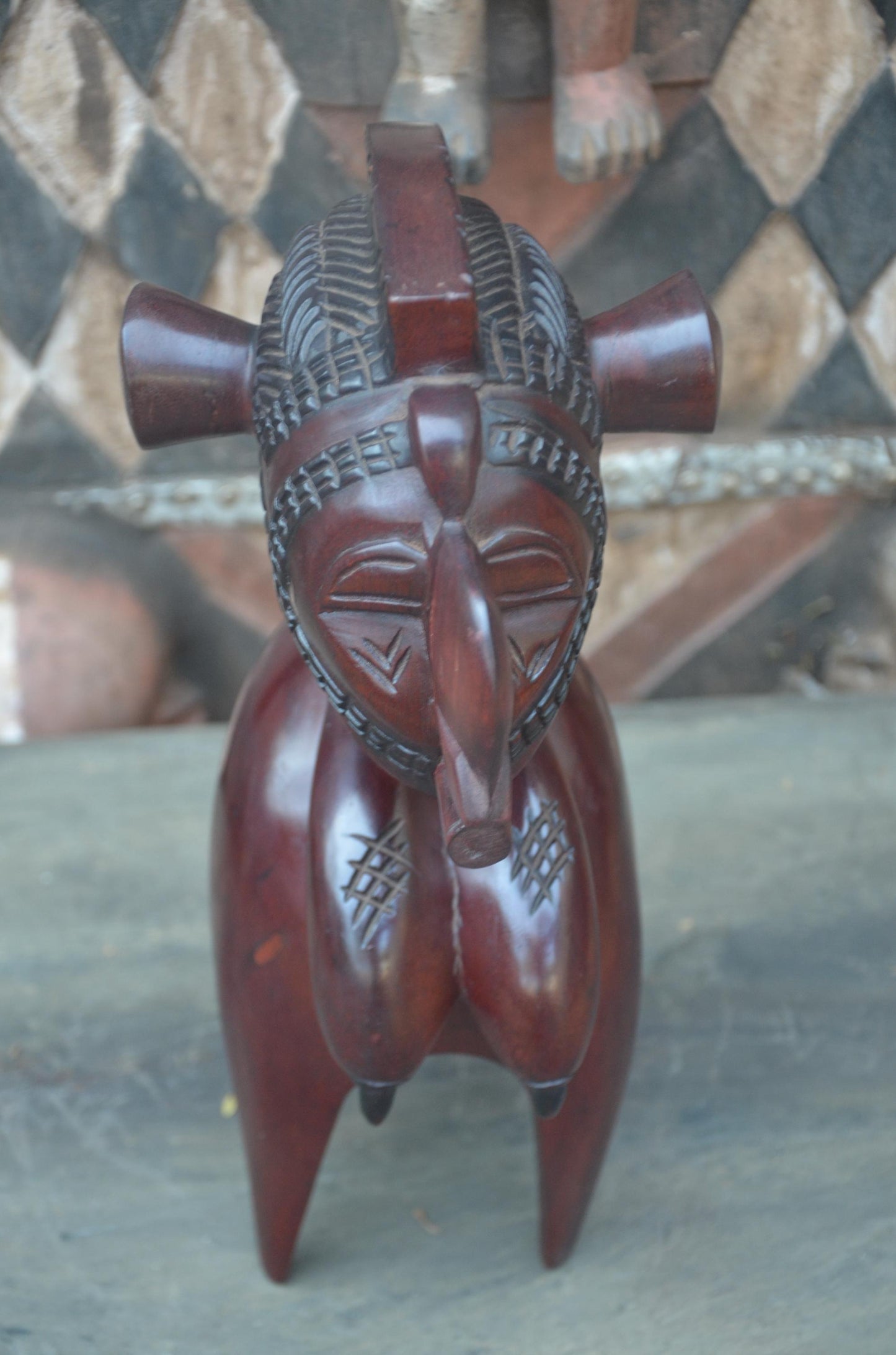 Authentic African Nimba Fertility Wood Sculpture | Baga Art