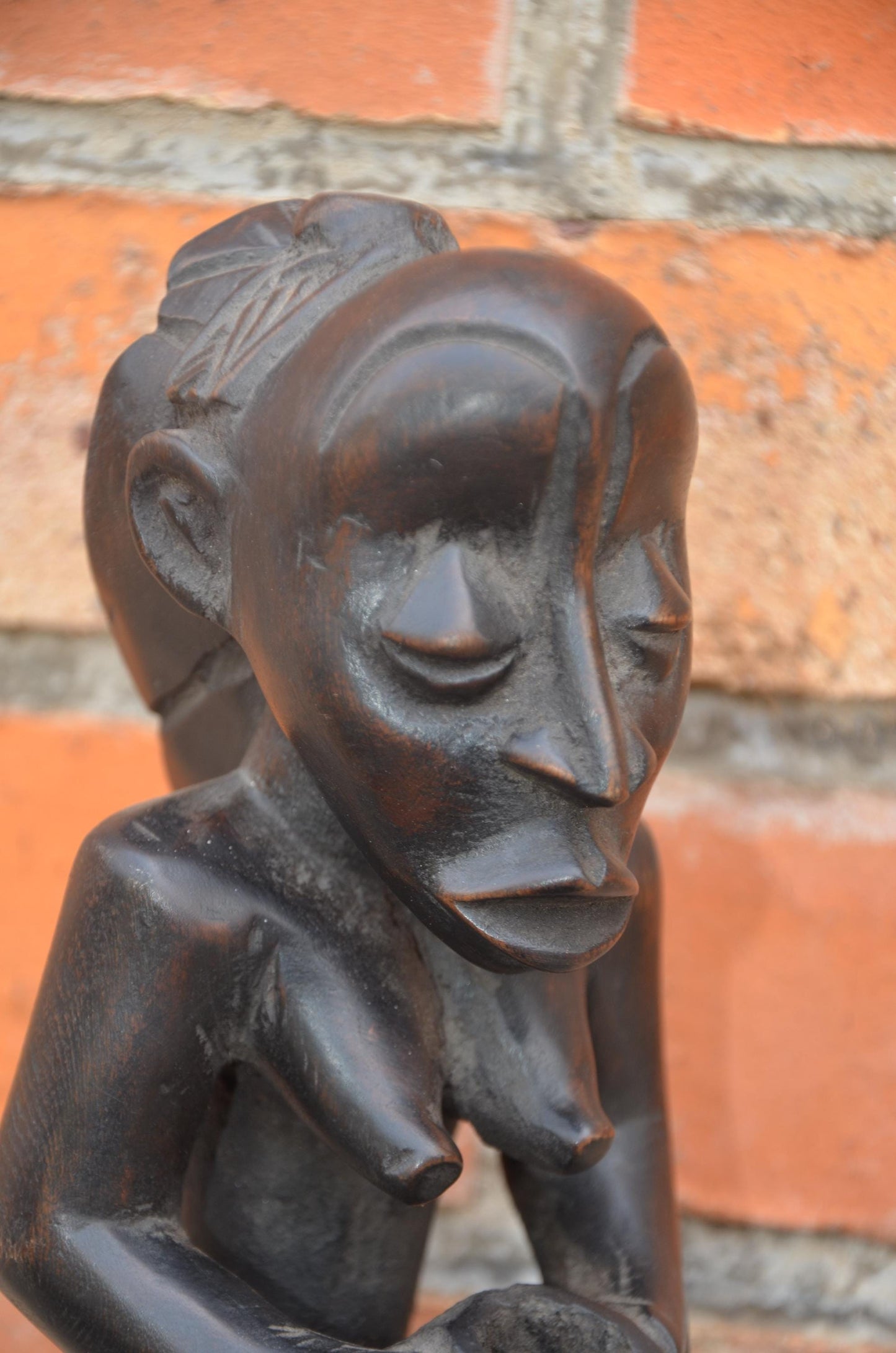 Authentic Luba/Hemba Female Figure with Cup | Congolese Art