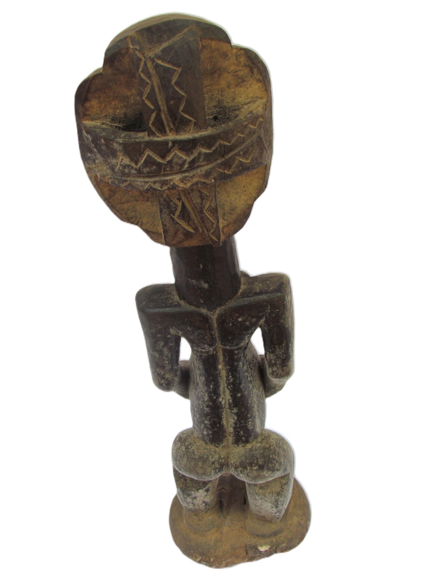 Statue africaine en bois sculpté à la main de la tribu Luba Hemba, Congo