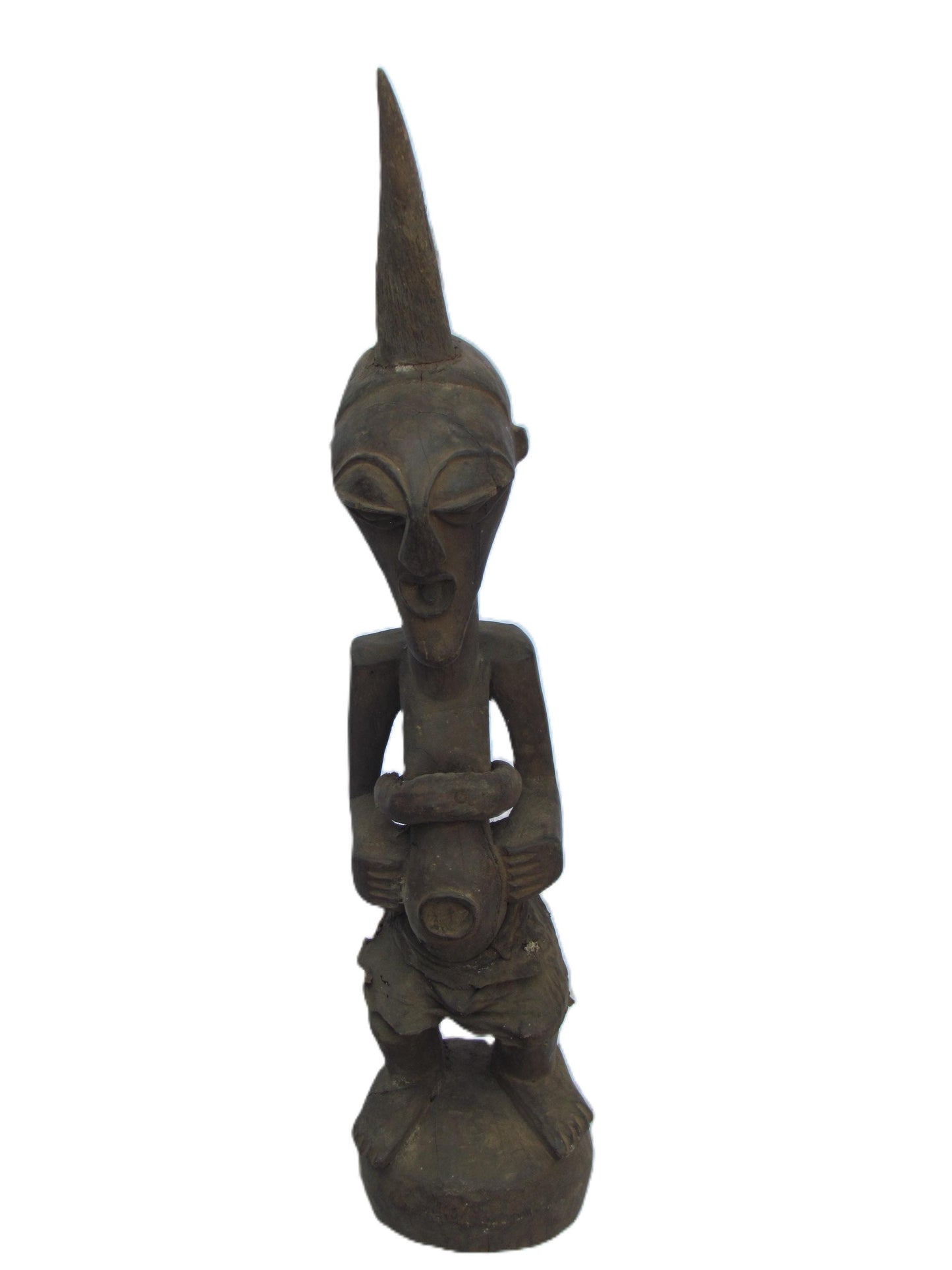 Male Songye Statue – 24" Hand-Carved Wood Congo Power Figure – Tribal Decor
