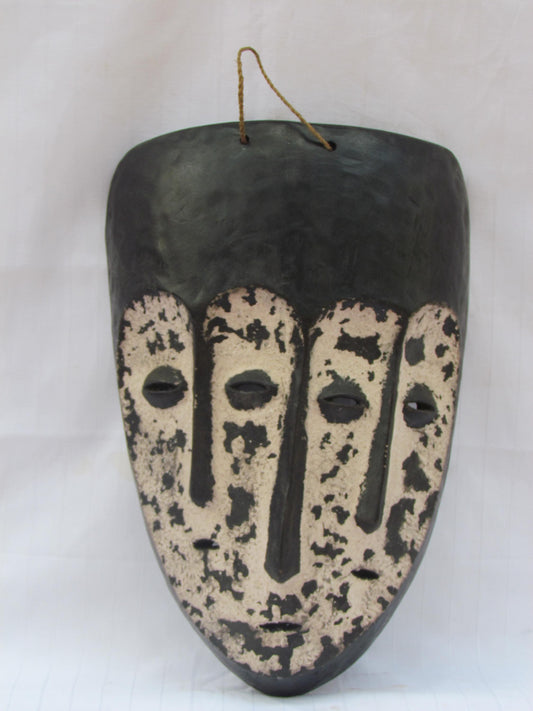 Hand carved wall hanging African traditional wooden mask from D.R.C