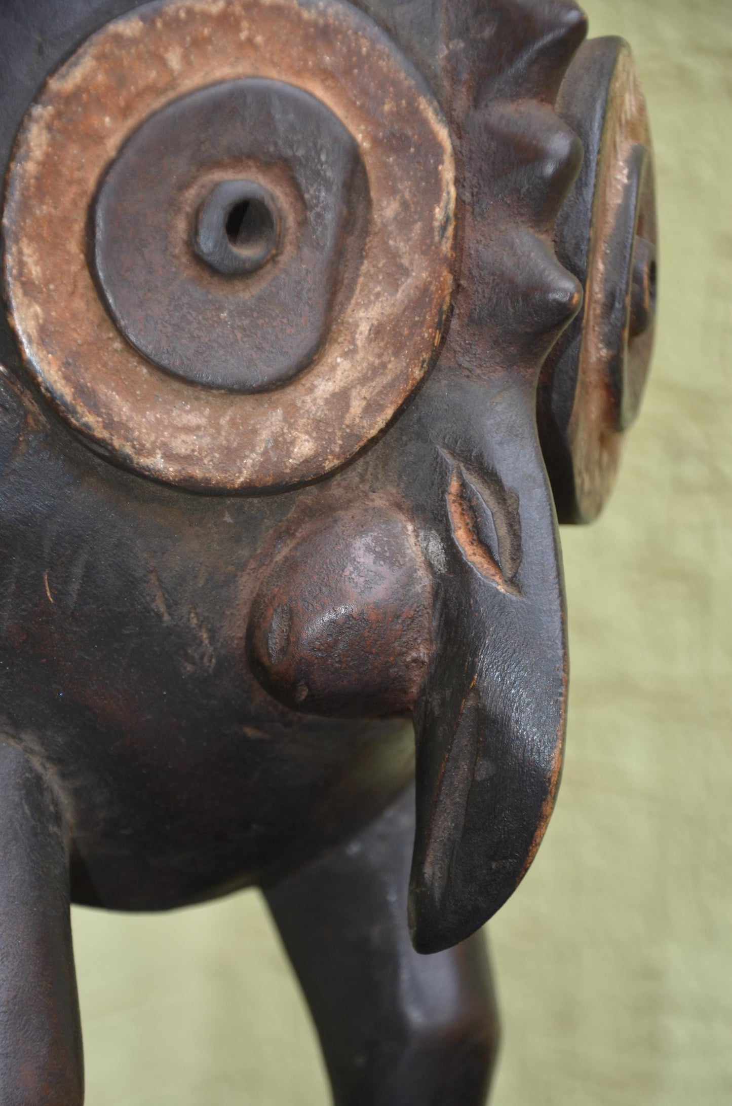 Authentic Zoomorphic Helmet Statue | Tribal Hybrid Art
