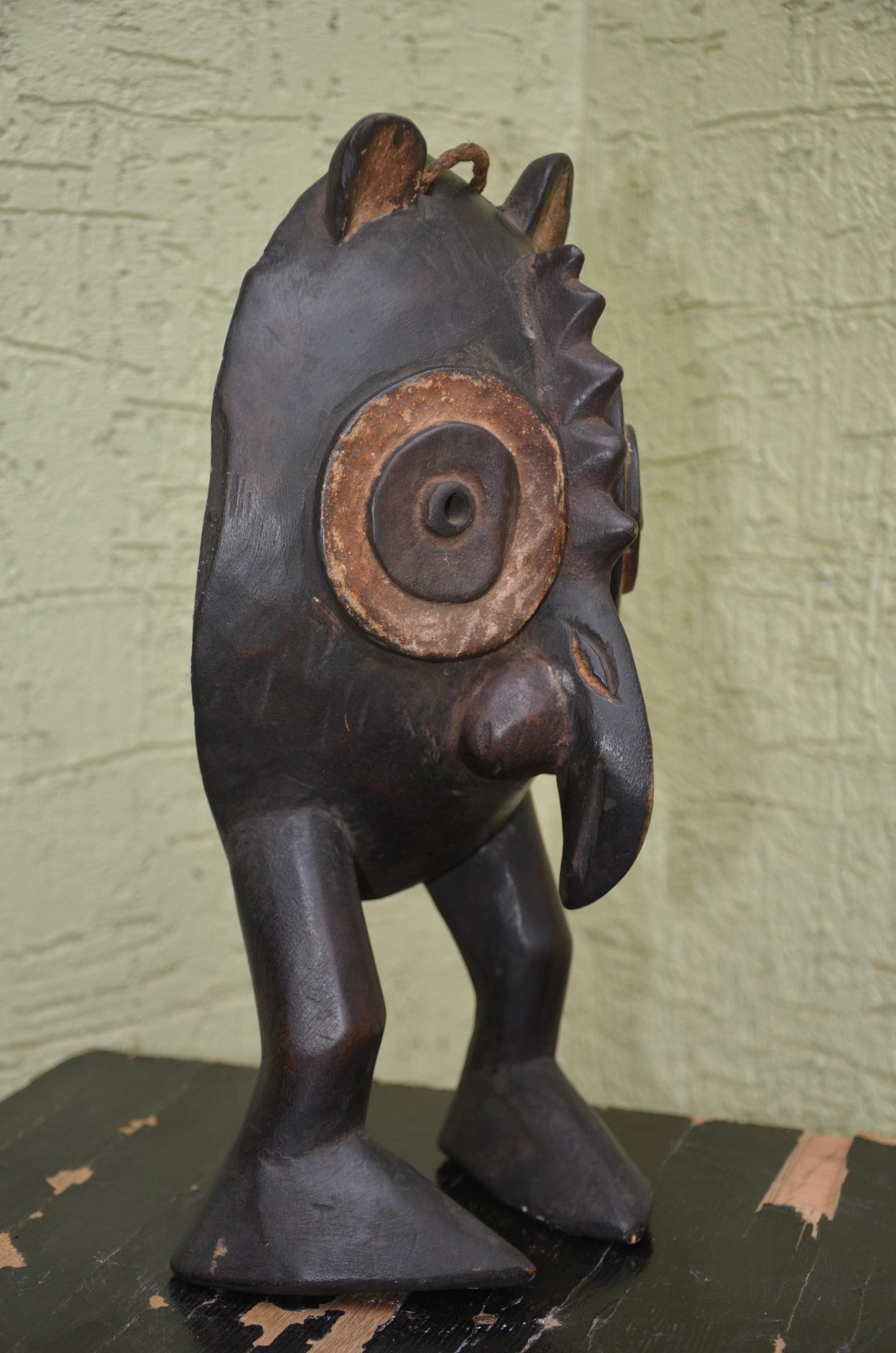 Authentic Zoomorphic Helmet Statue | Tribal Hybrid Art