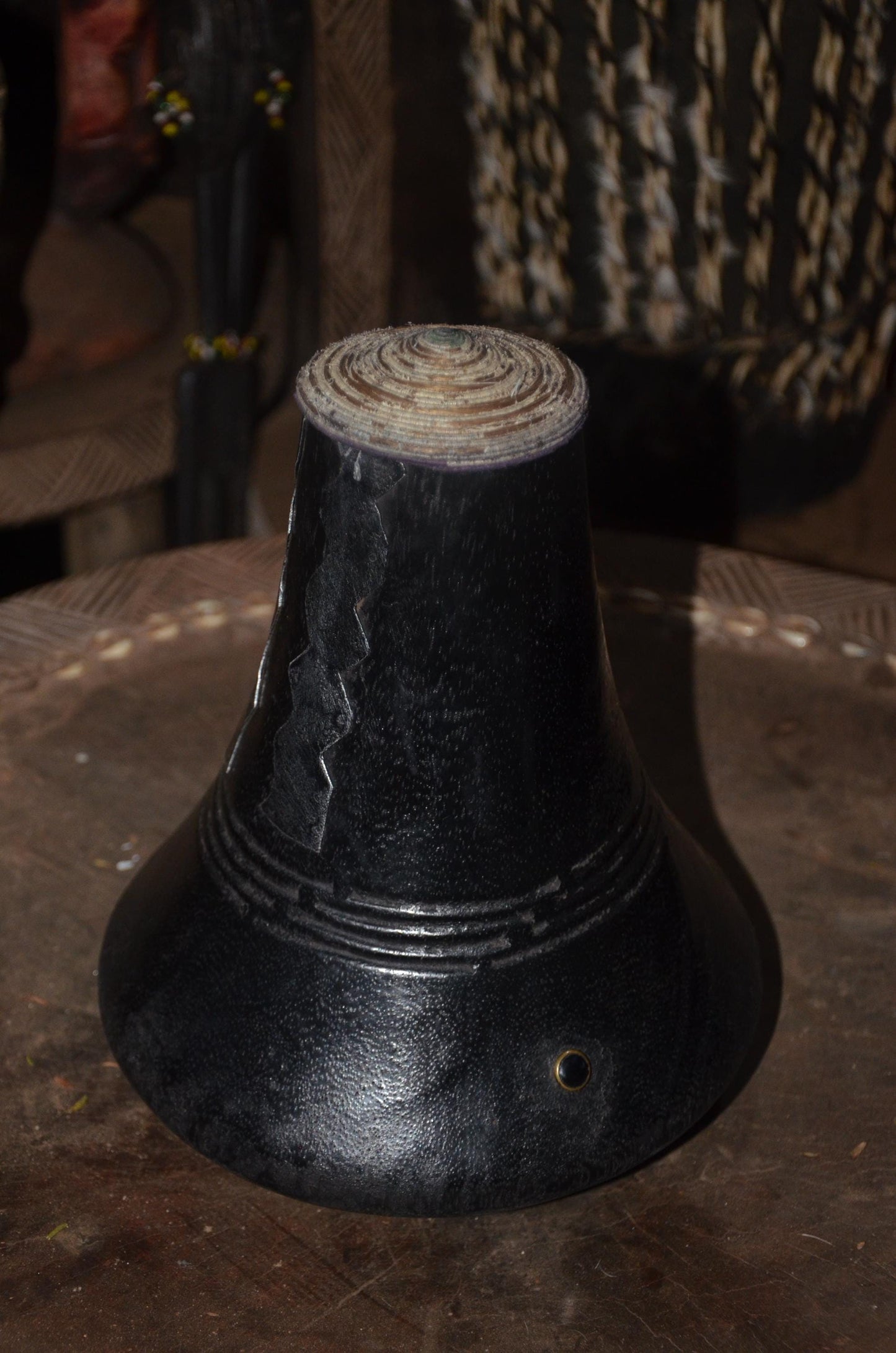 Handcrafted Rwandan Icyansi Wooden Milk Pot | Traditional Heritage Dairy Vessel
