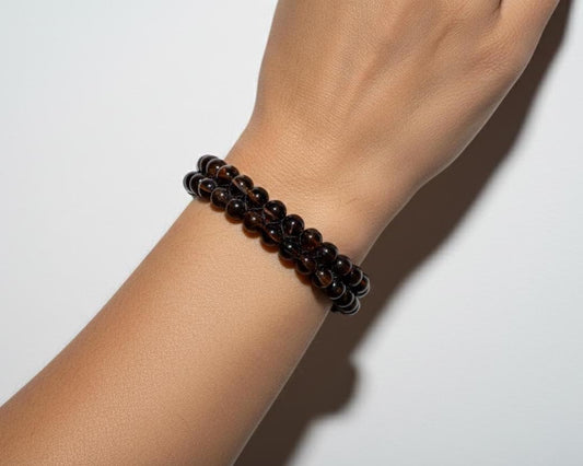 Dark Brown Rwandan Beaded Bracelet, Handmade Geometric African Boho Jewelry, Earthy Espresso Cuff