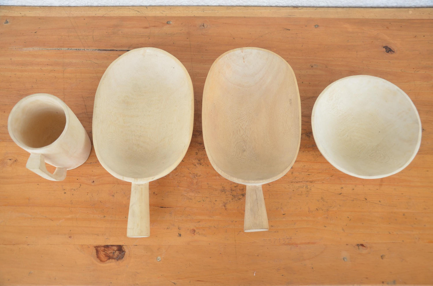 Hand-Carved Wooden Dish and Utensil Set | Artisan African Kitchen Decor