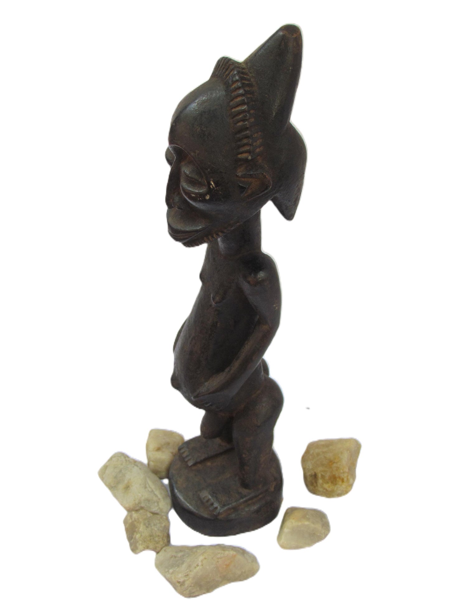 Figure d'ancêtre masculin Hemba – Sculpture tribale Singiti – Art africain sculpté à la main du Congo belge (RDC)