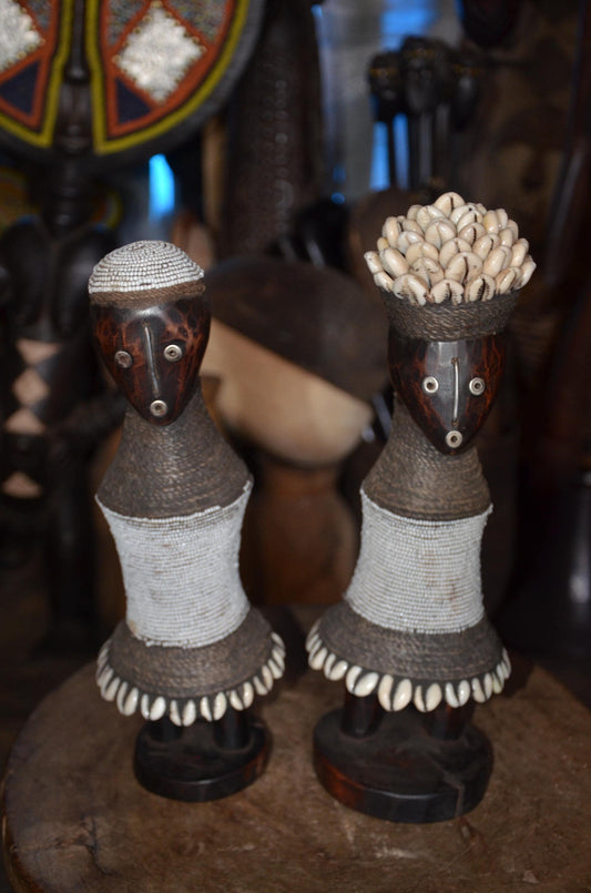 Namji Fertility Doll | Authentic Beaded Tribal Art | Cameroonian Decorative Statue