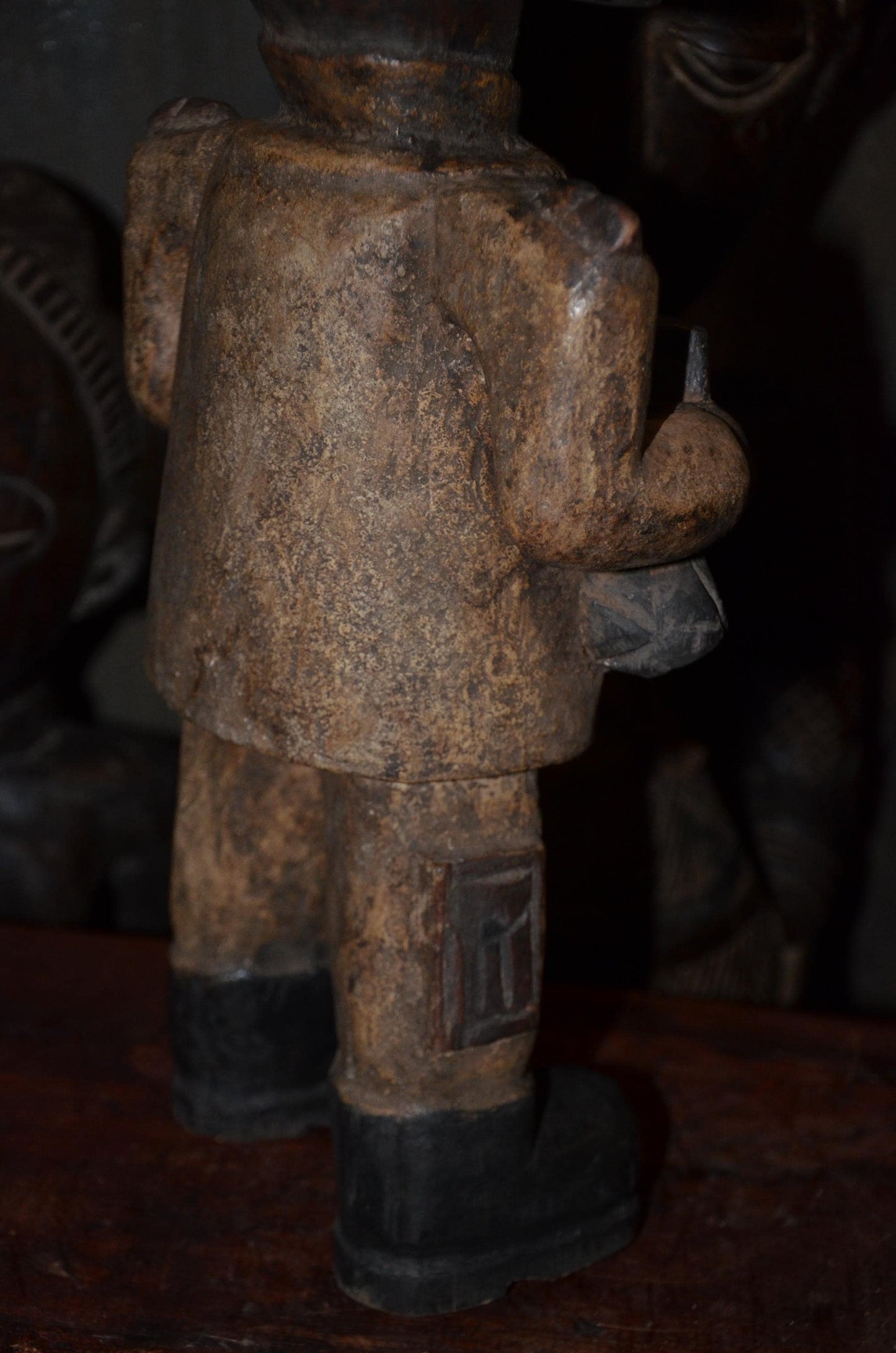Colonial Era Wood Statue | Tax Collector Figure | Congolese Tribal Art