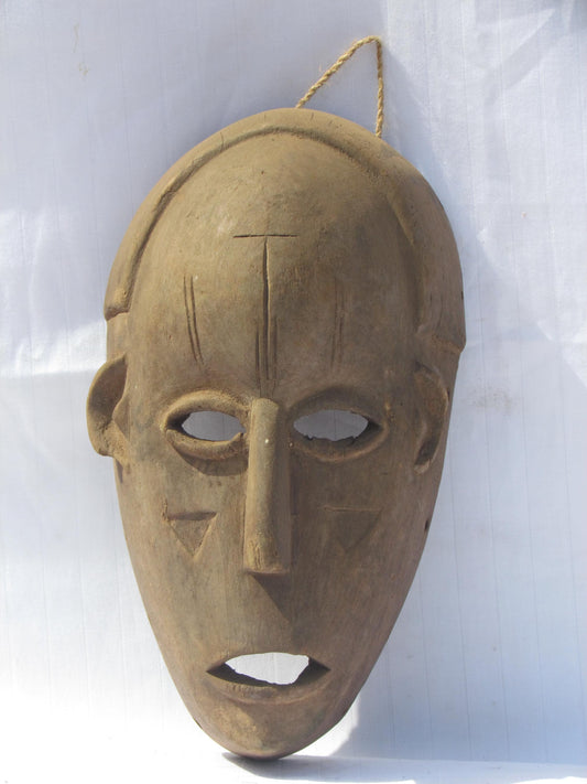 Hand carved wall hanging African traditional wooden masks from D.R.C