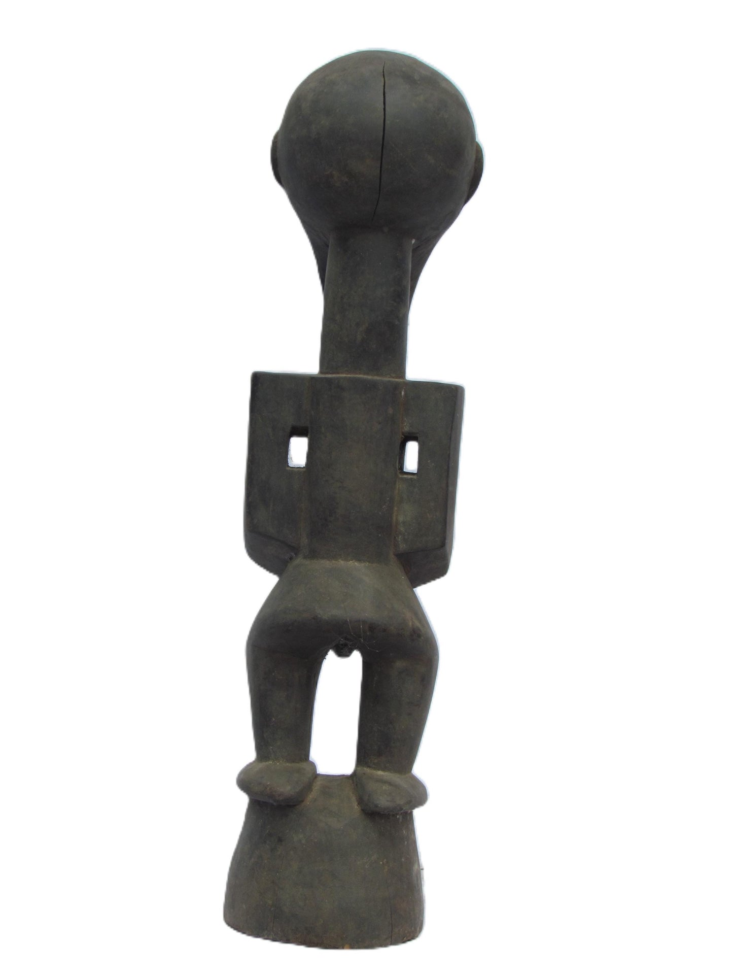 Male Songye Statue – 24" Hand-Carved Wood Congo Power Figure – Tribal Decor