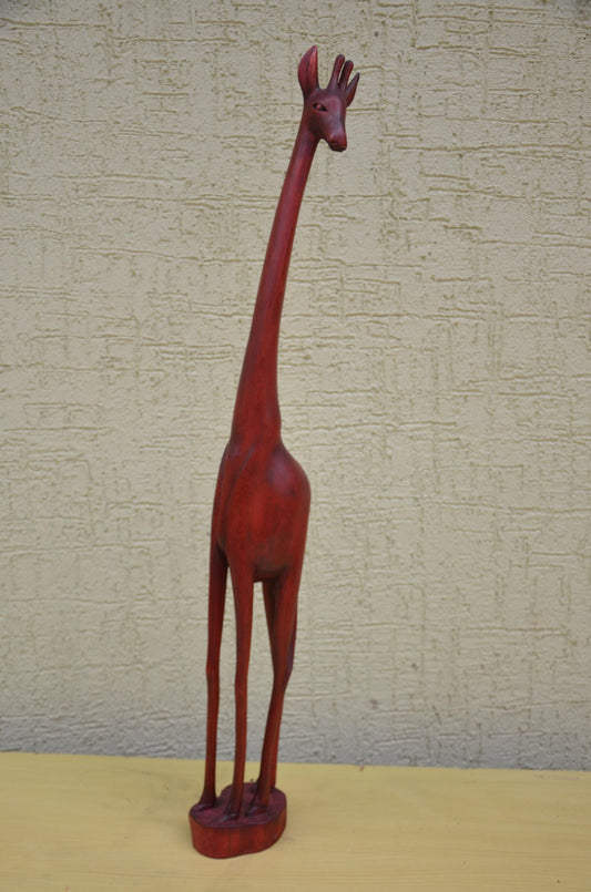 Monumental African Wooden Giraffe Sculpture | Wildlife Art