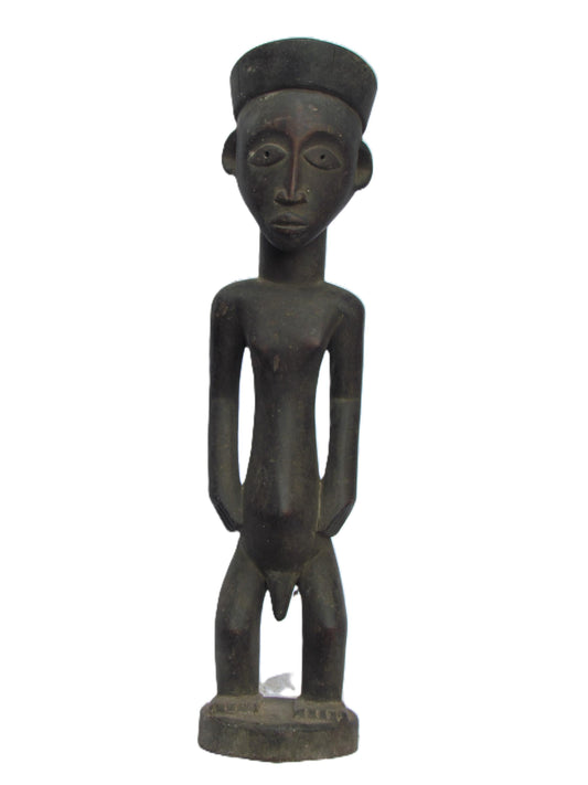Statue masculine Zande originale, sculpture primitive du Congo sculptée à la main, art tribal africain rare, figurine en bois d'Afrique centrale
