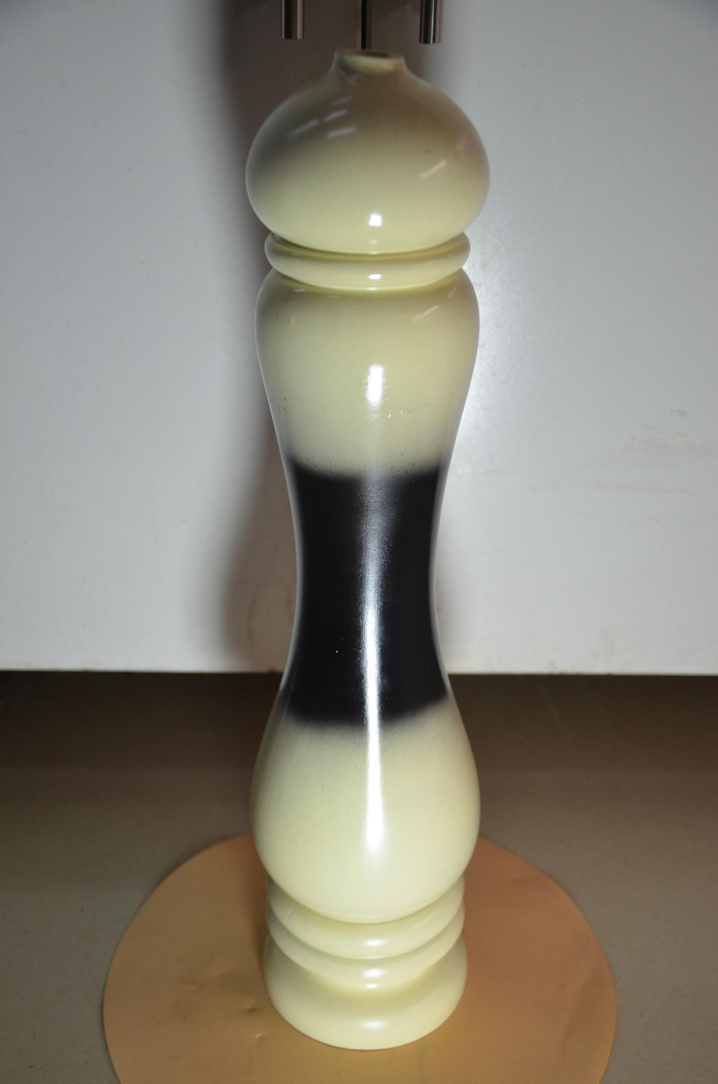 Wood Floor Vase – Black & Cream Totem Spindle Vase, Modern Nordic Home Decor